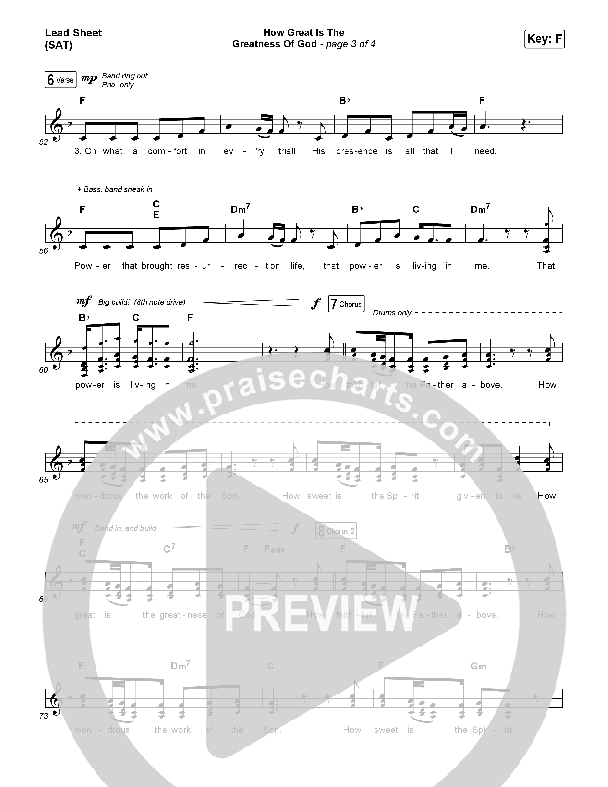How Great Is The Greatness Of God (Live) Lead Sheet (SAT) (Keith & Kristyn Getty / Matt Boswell / Matt Papa / Bryan Fowler / Sing!)