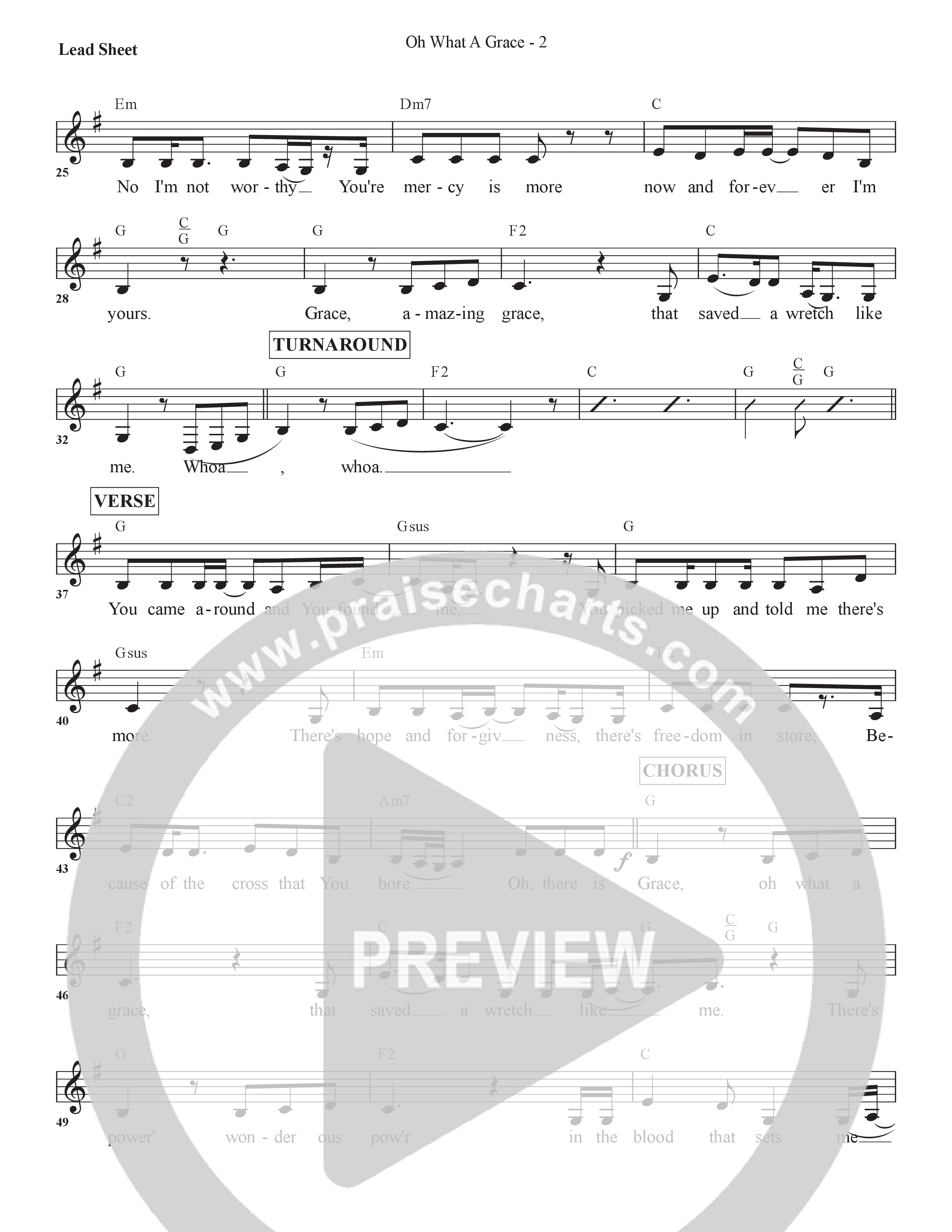 Oh What A Grace Lead Sheet (SAT) (Arr. BJ Davis / Bell Shoals Music)