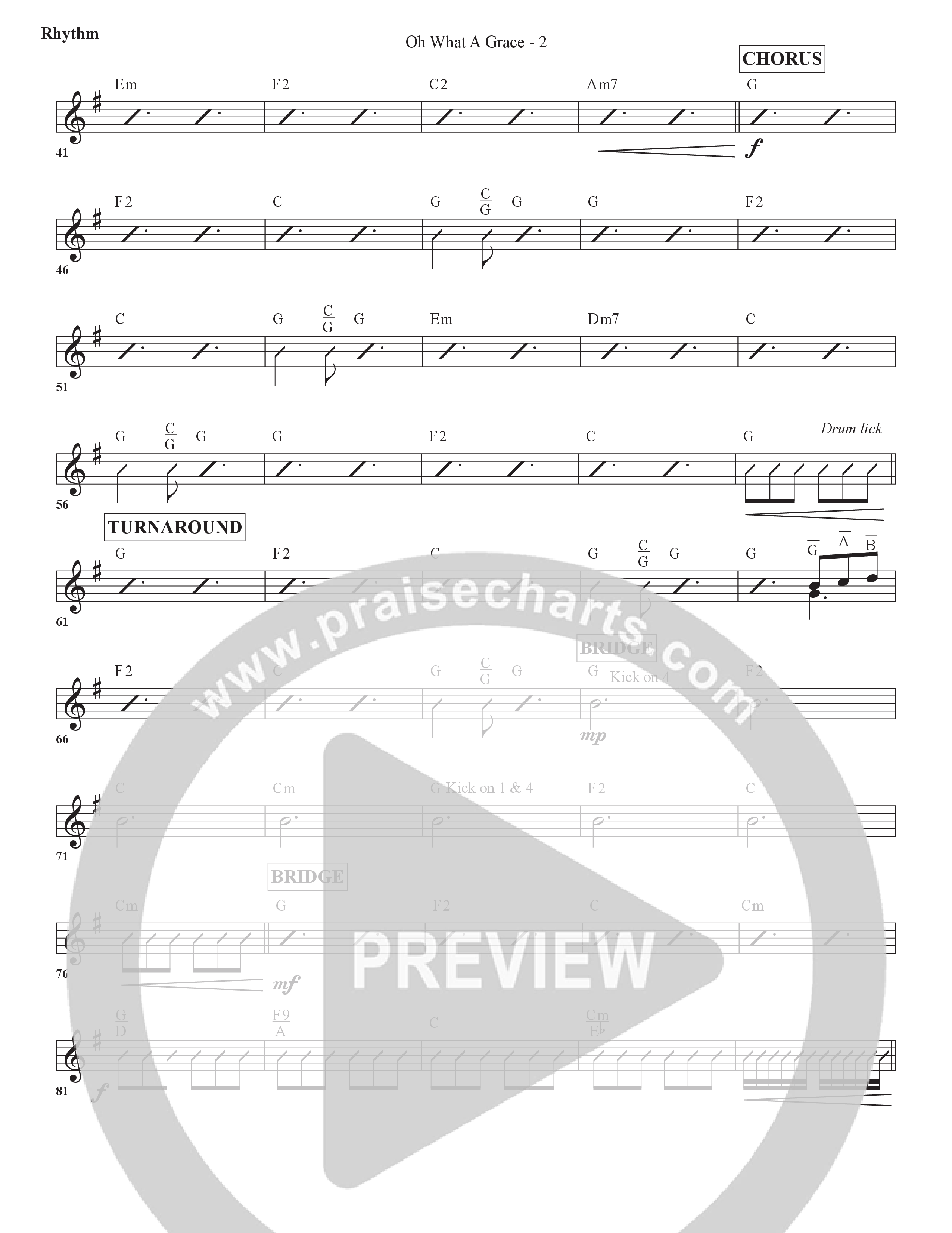 Oh What A Grace Rhythm Chart (Arr. BJ Davis / Bell Shoals Music)