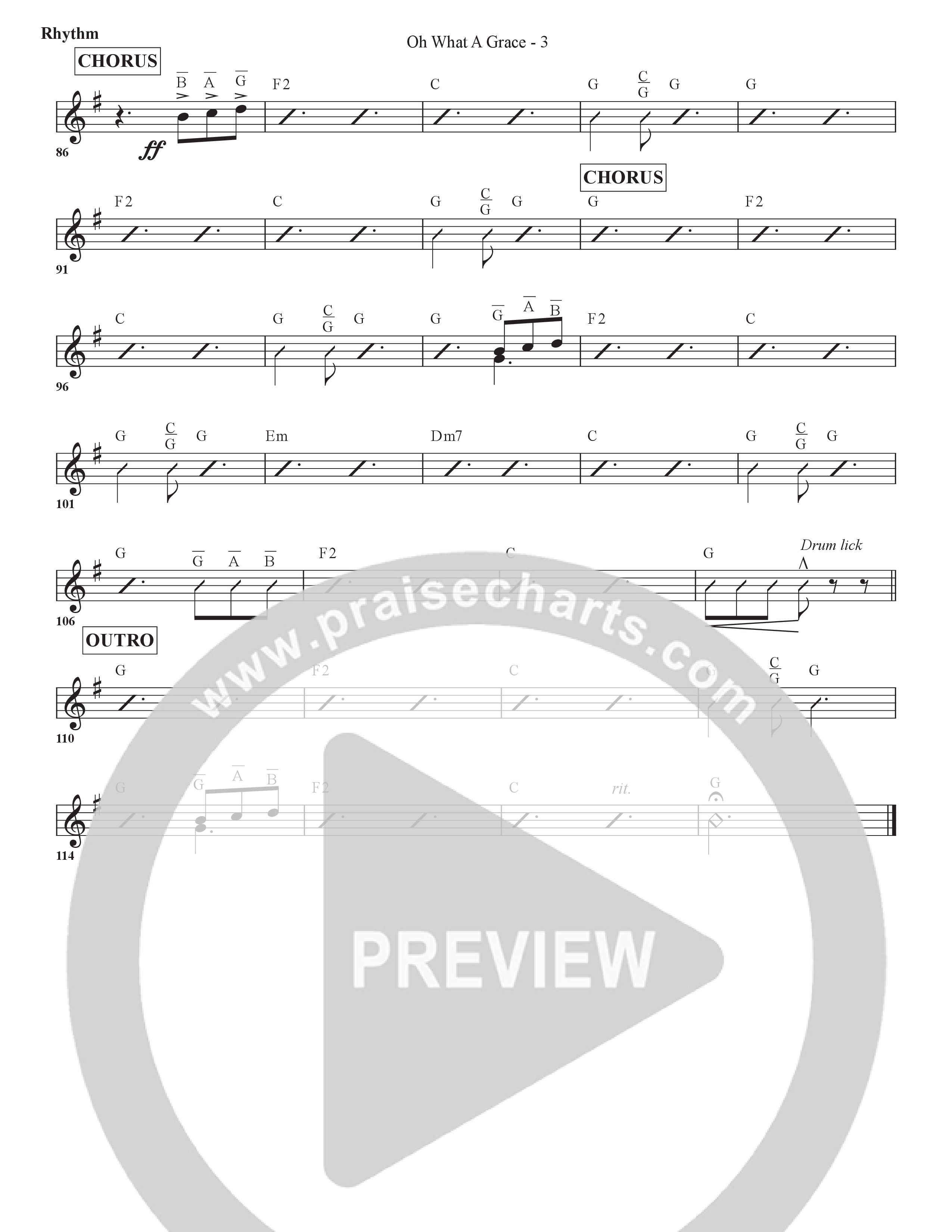 Oh What A Grace Rhythm Chart (Arr. BJ Davis / Bell Shoals Music)