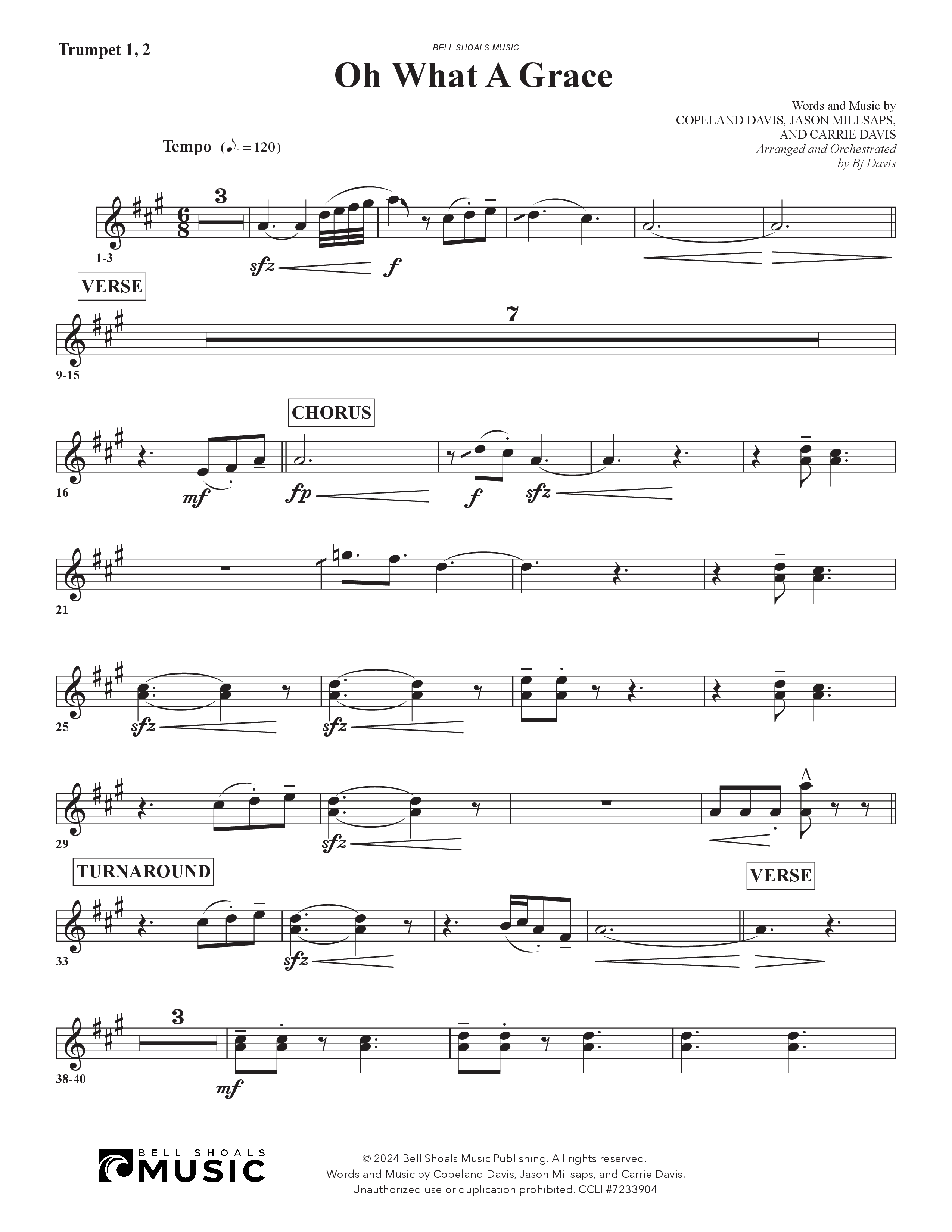 Oh What A Grace Brass Pack (Arr. BJ Davis / Bell Shoals Music)