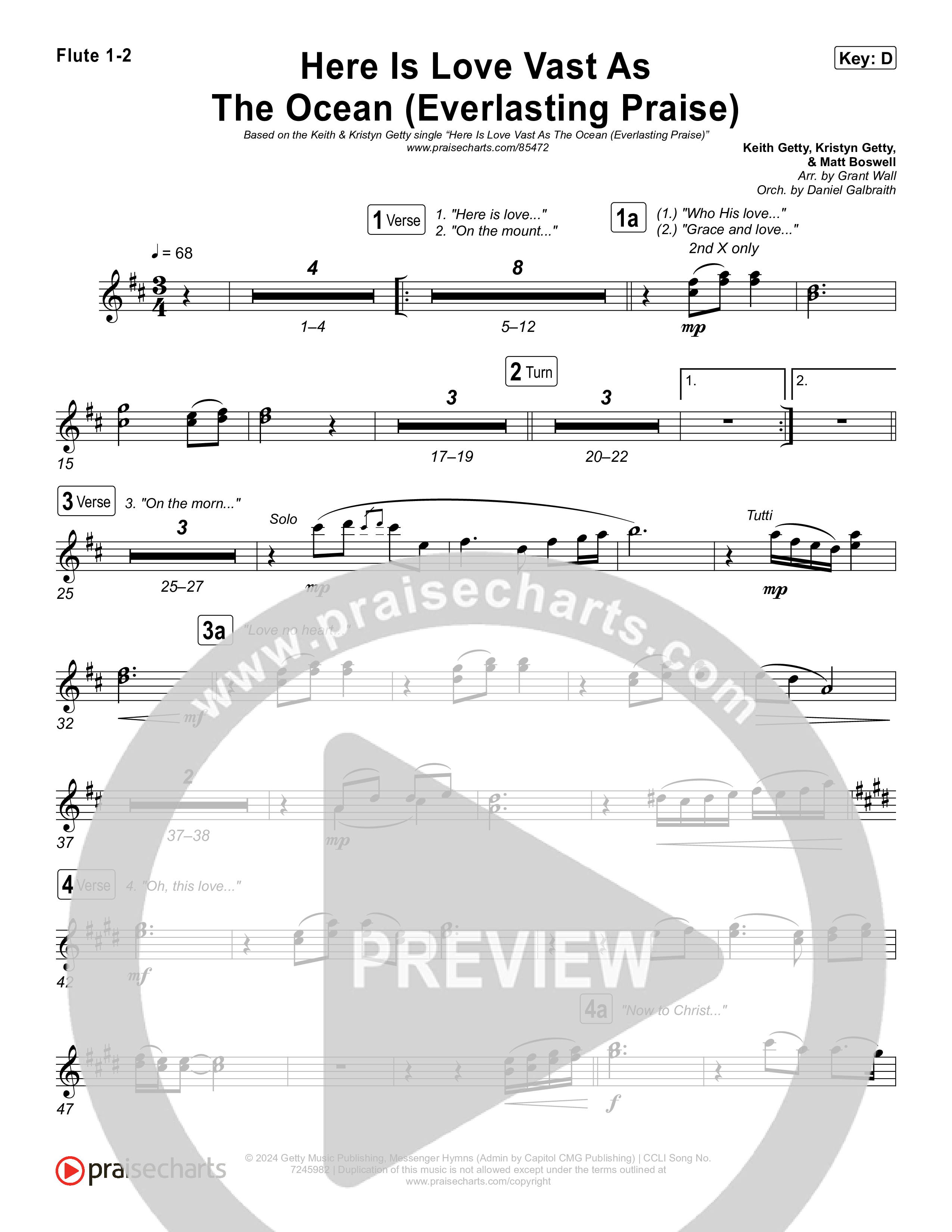 Here Is Love Vast As The Ocean (Everlasting Praise) Wind Pack (Keith & Kristyn Getty / Sandra McCracken / Sing!)