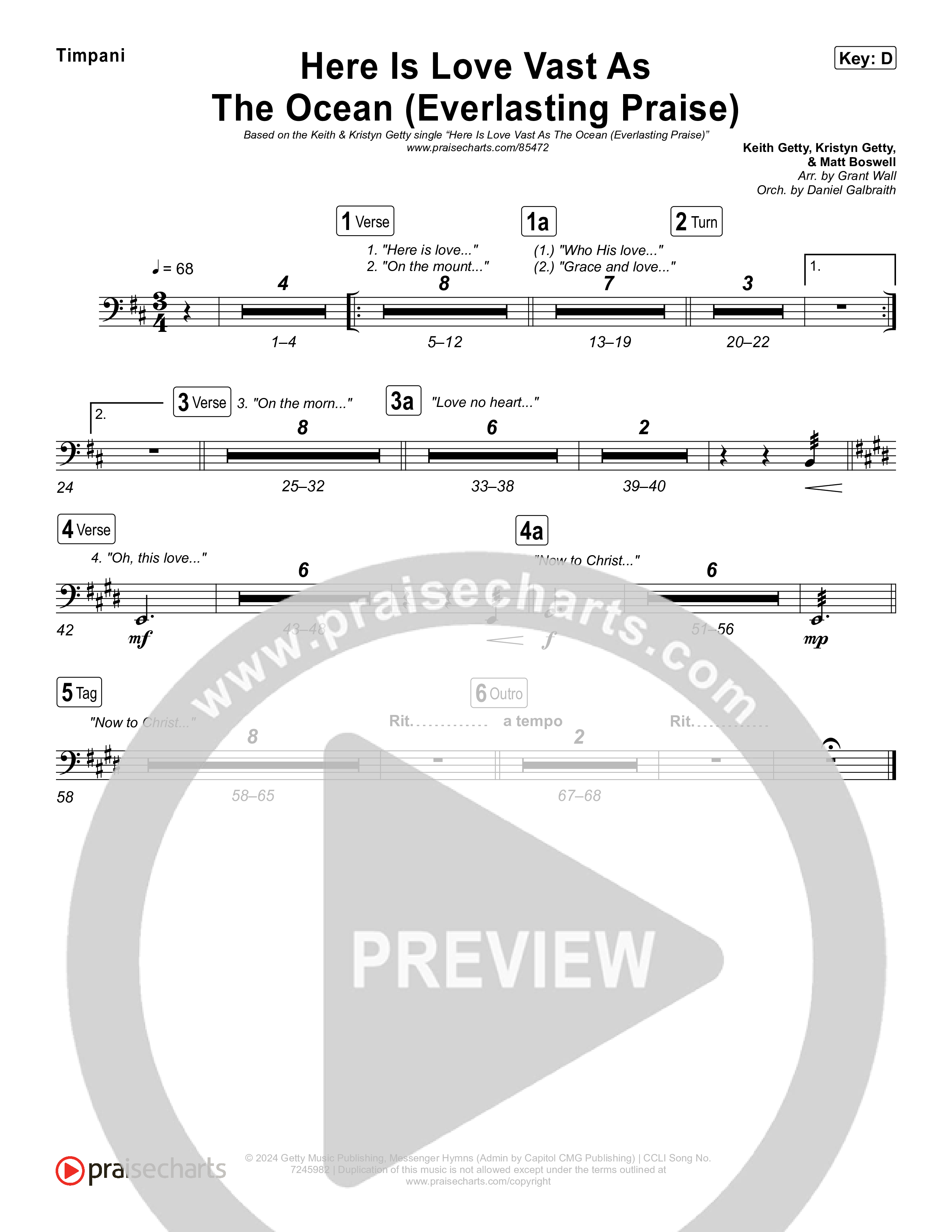 Here Is Love Vast As The Ocean (Everlasting Praise) Timpani (Keith & Kristyn Getty / Sandra McCracken / Sing!)