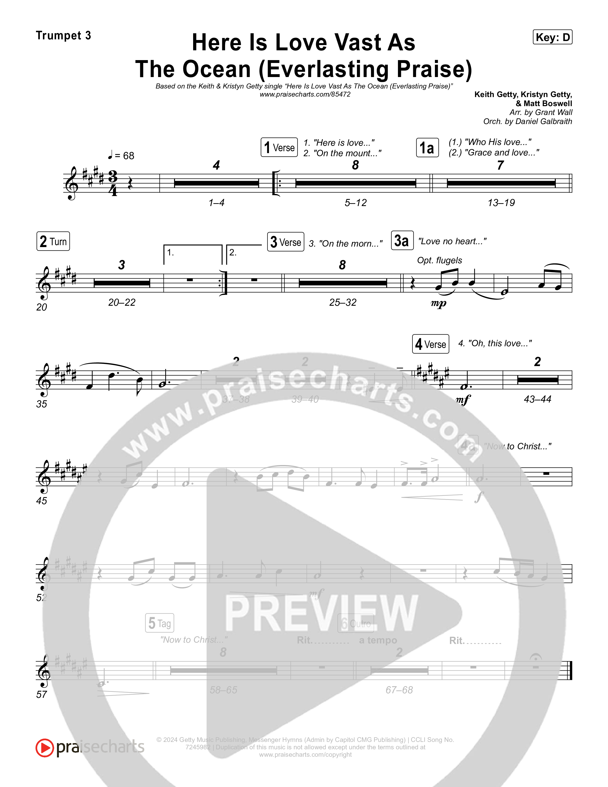 Here Is Love Vast As The Ocean (Everlasting Praise) Brass Pack (Keith & Kristyn Getty / Sandra McCracken / Sing!)