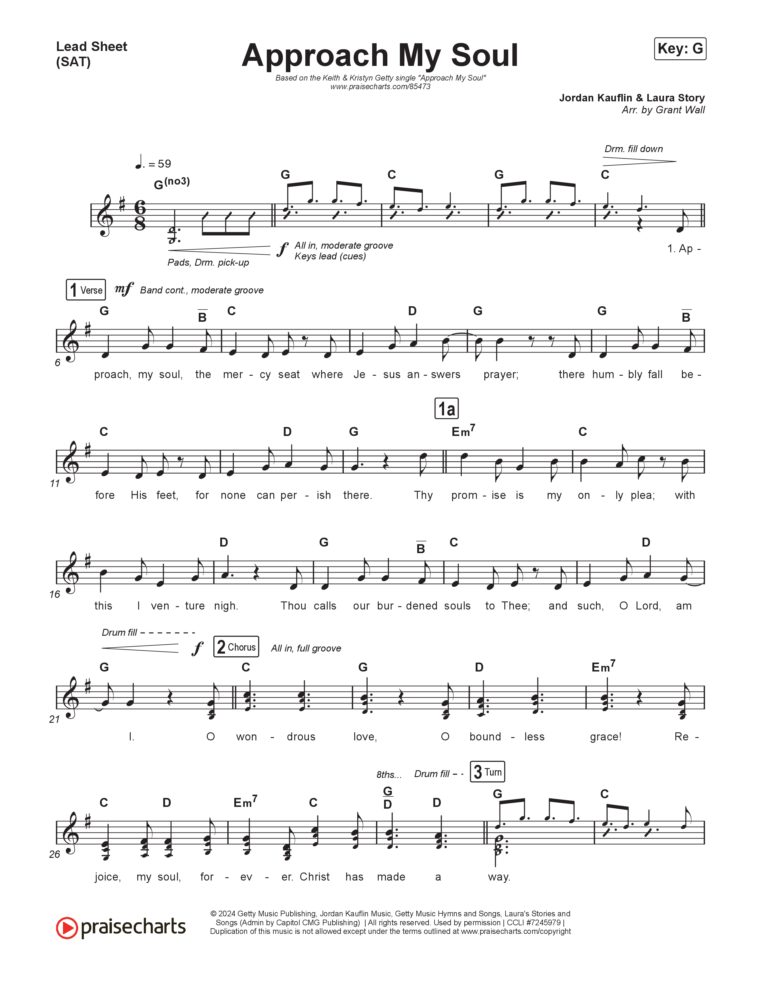 Approach My Soul Lead Sheet (SAT) (Keith & Kristyn Getty / Sing!)