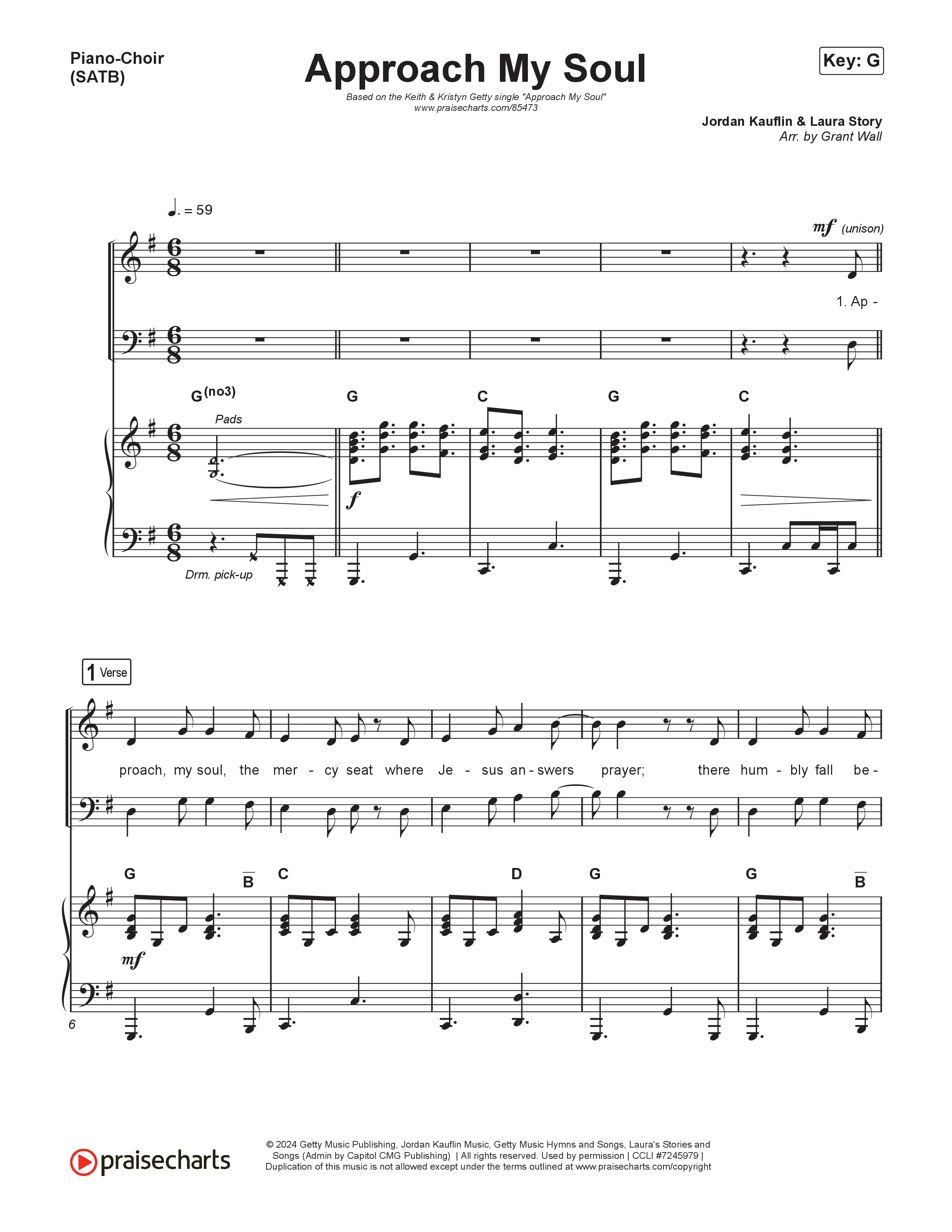 Approach My Soul Piano/Vocal Pack (Keith & Kristyn Getty / Sing!)