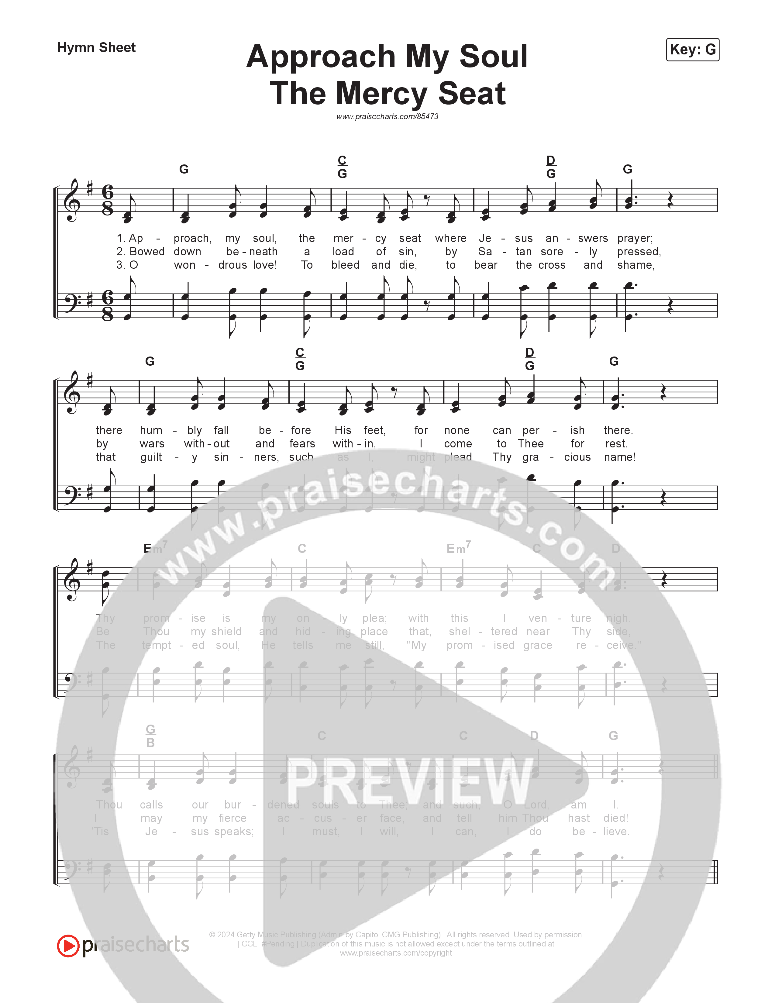 Approach My Soul Hymn Sheet (Keith & Kristyn Getty / Sing!)