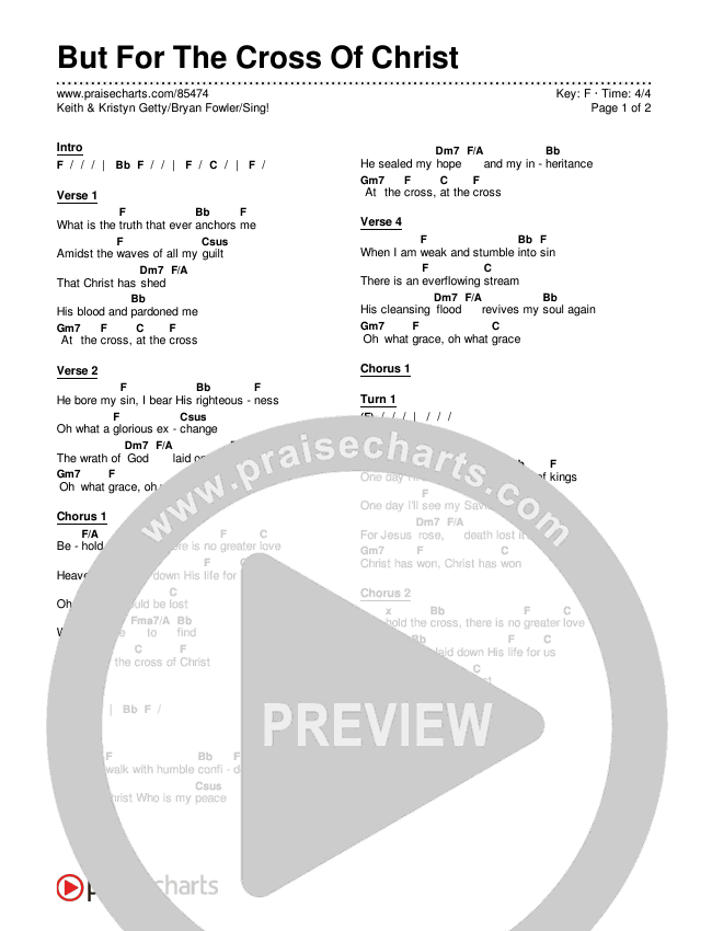But For The Cross Of Christ Chords & Lyrics (Keith & Kristyn Getty / Bryan Fowler / Sing!)