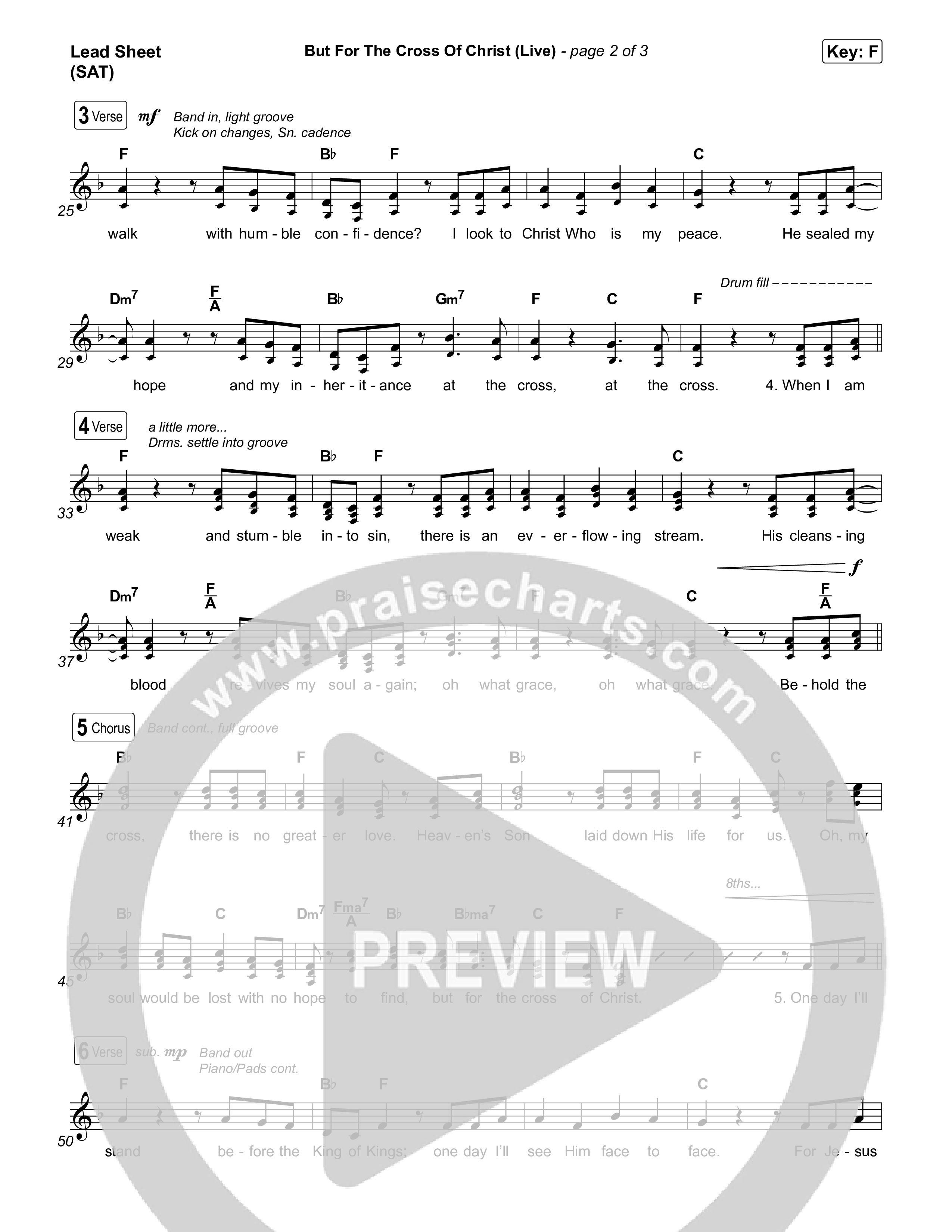 But For The Cross Of Christ Lead Sheet (SAT) (Keith & Kristyn Getty / Bryan Fowler / Sing!)