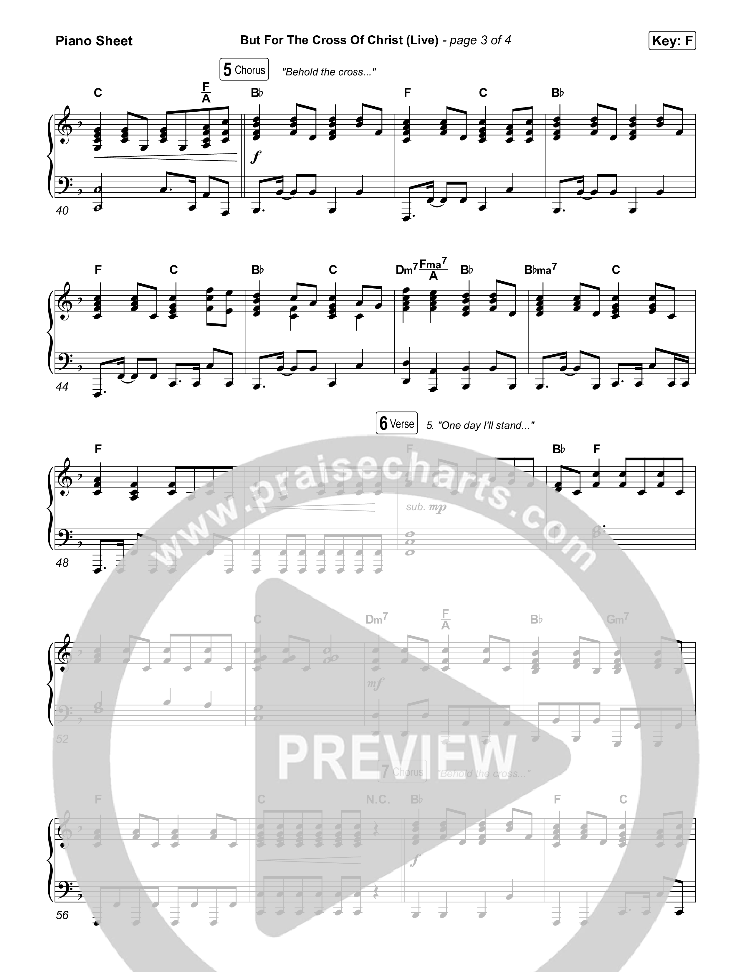 But For The Cross Of Christ Piano Sheet (Keith & Kristyn Getty / Bryan Fowler / Sing!)