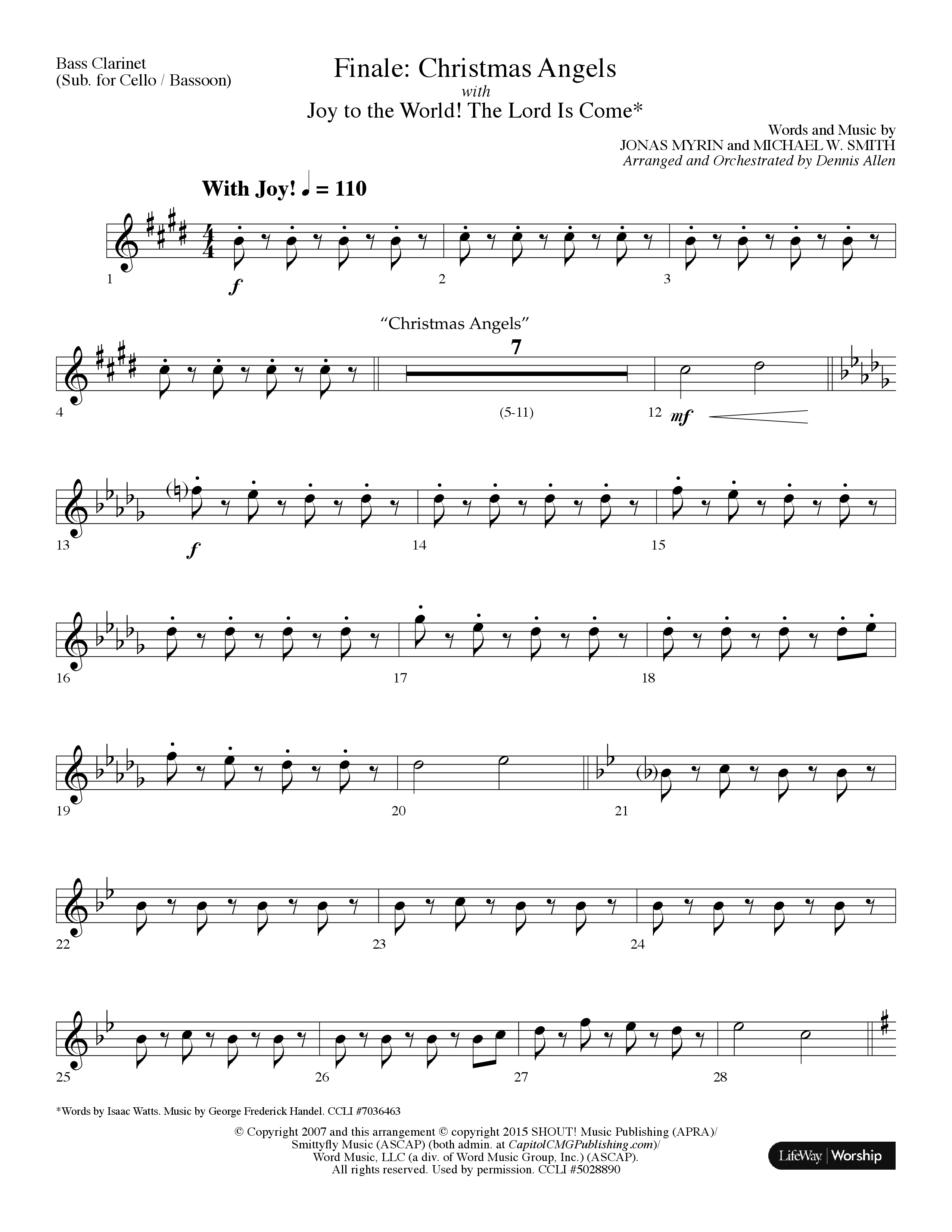 Come And See (with Finale: Christmas Angels) (Choral Anthem SATB) Bass Clarinet (Lifeway Choral / Arr. Dennis Allen)