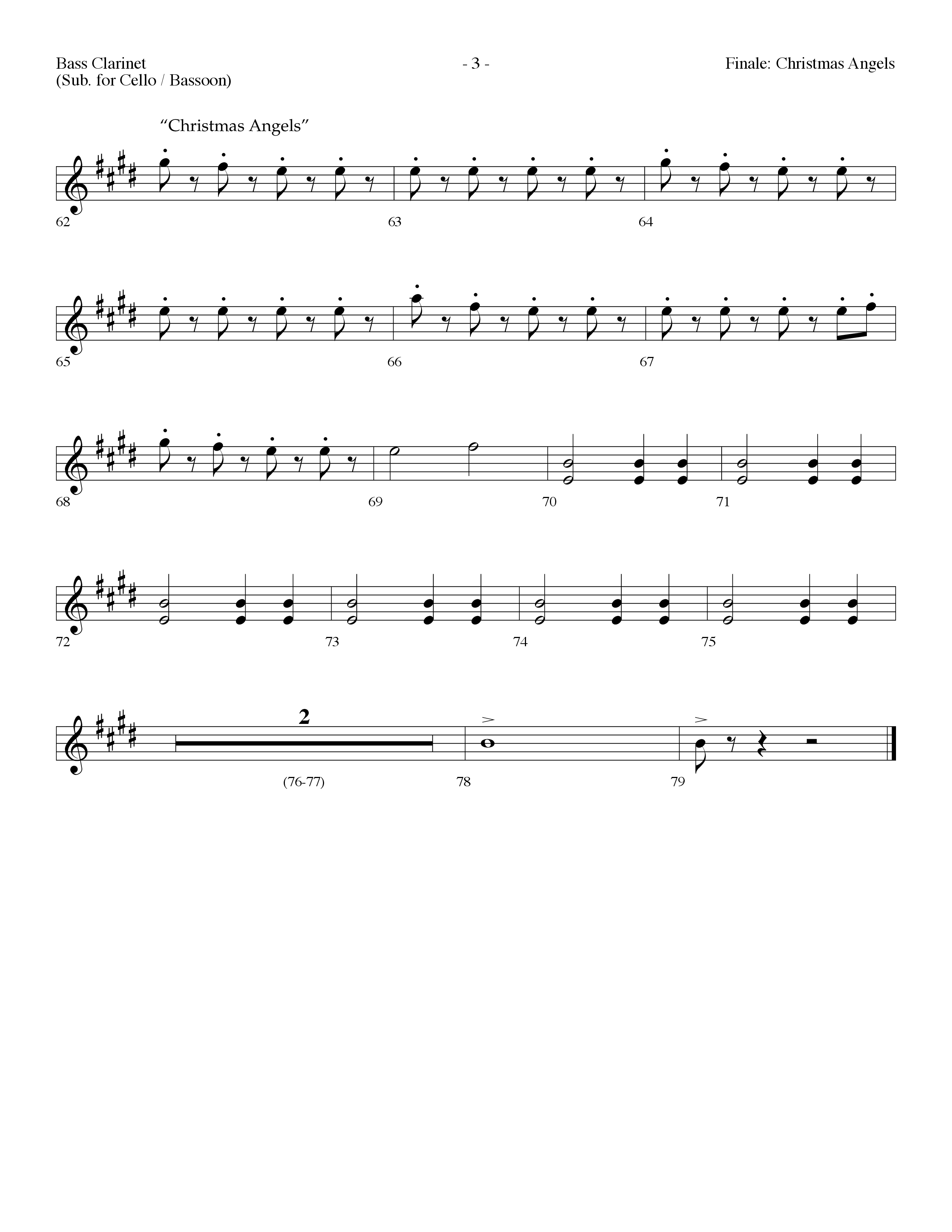 Come And See (with Finale: Christmas Angels) (Choral Anthem SATB) Bass Clarinet (Lifeway Choral / Arr. Dennis Allen)