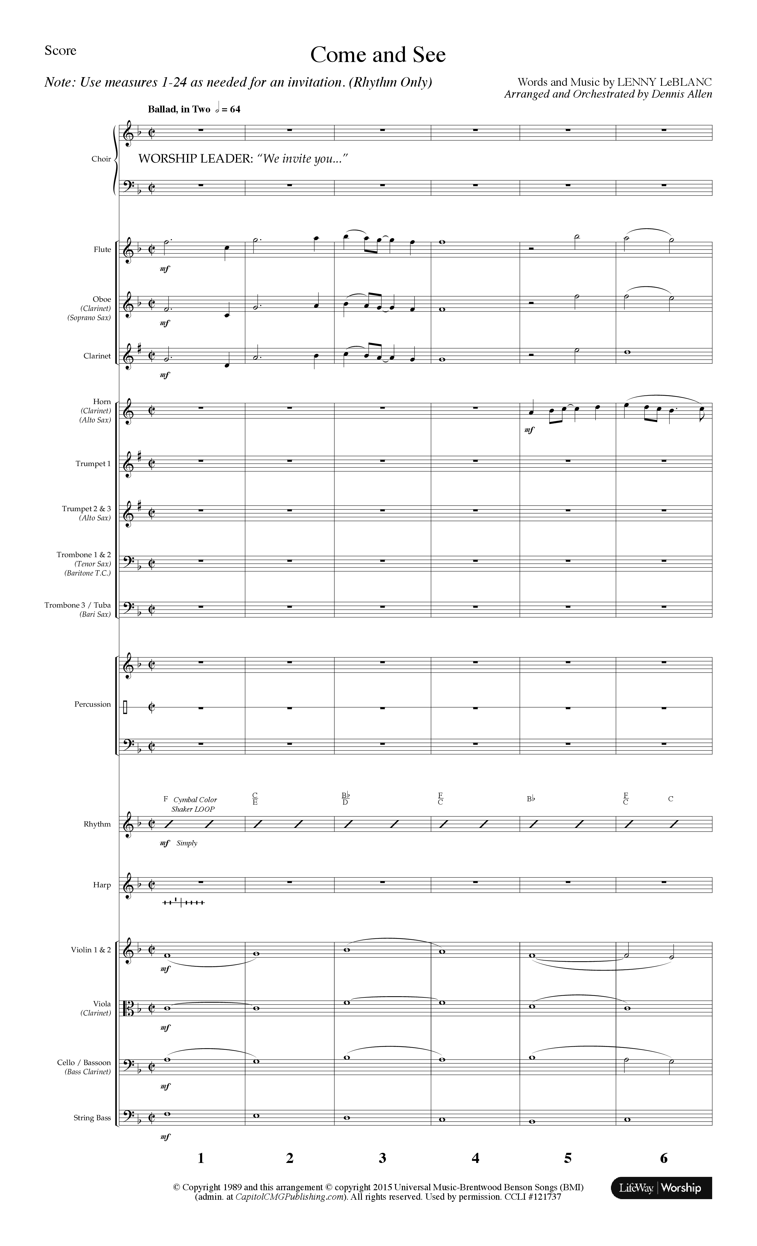 Come And See (with Finale: Christmas Angels) (Choral Anthem SATB) Conductor's Score (Lifeway Choral / Arr. Dennis Allen)