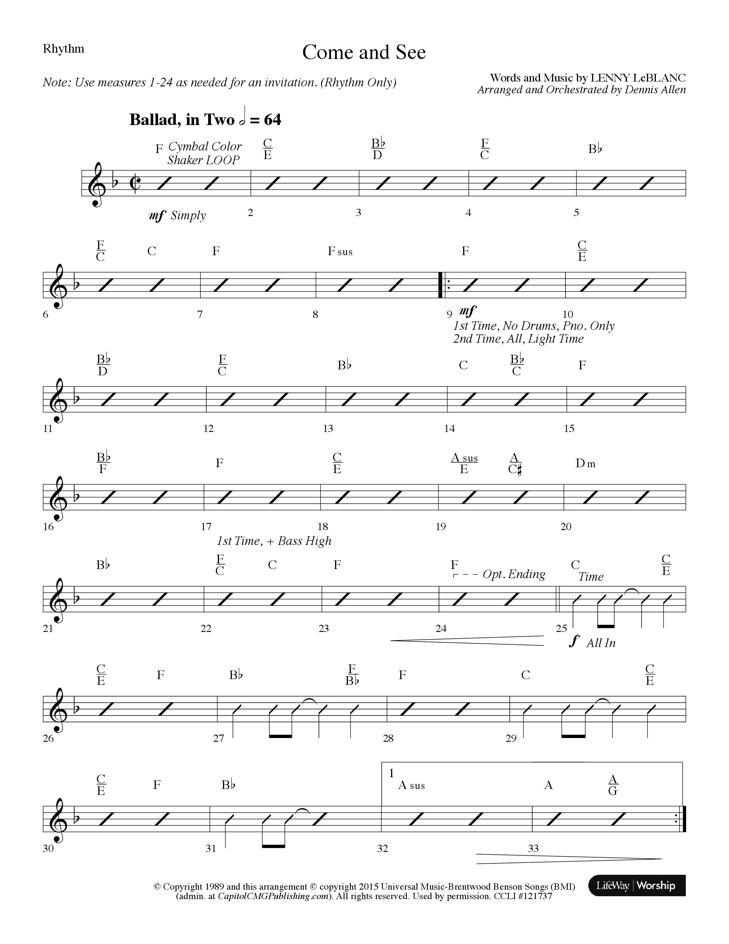 Come And See (with Finale: Christmas Angels) (Choral Anthem SATB) Piano/Rhythm (Lifeway Choral / Arr. Dennis Allen)