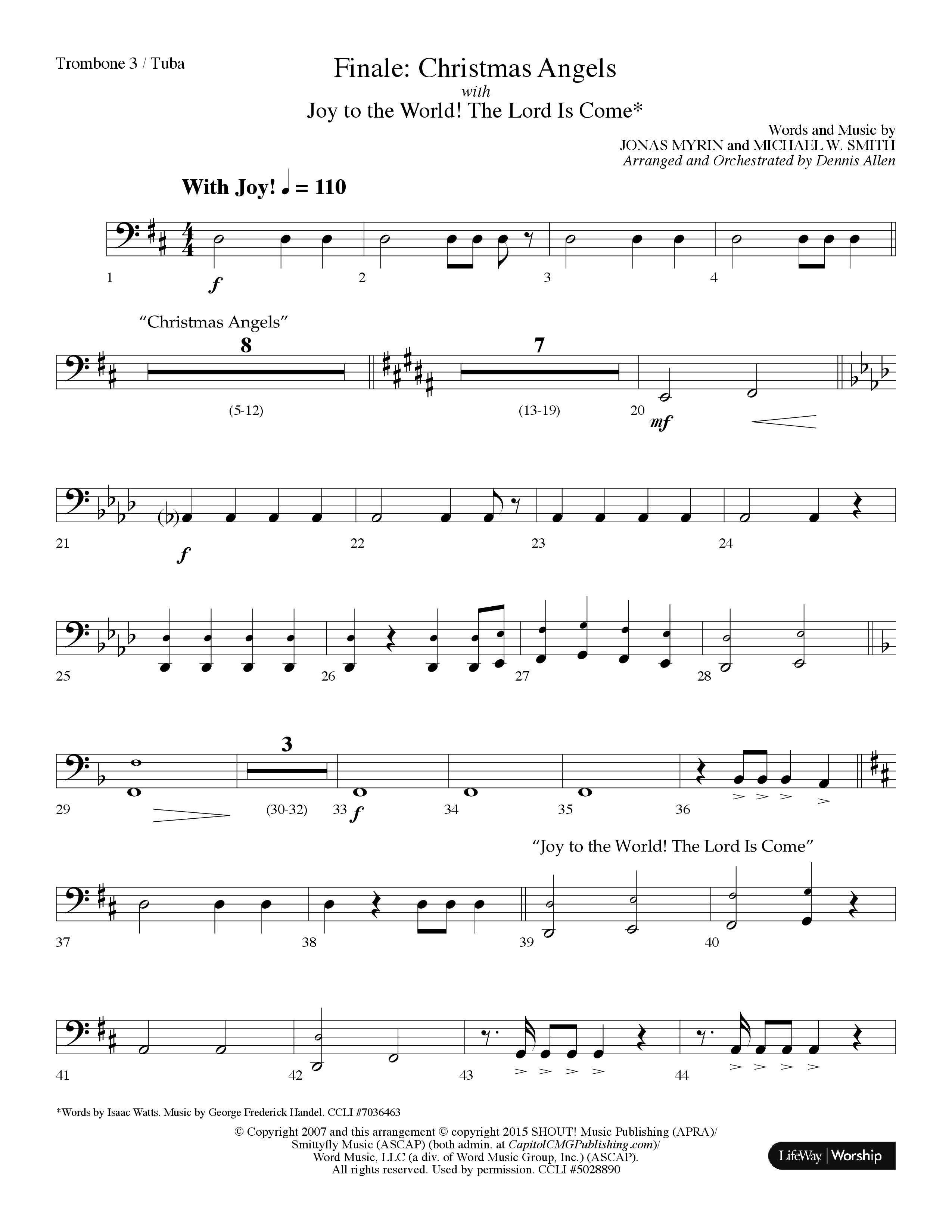 Come And See (with Finale: Christmas Angels) (Choral Anthem SATB) Trombone 3/Tuba (Lifeway Choral / Arr. Dennis Allen)