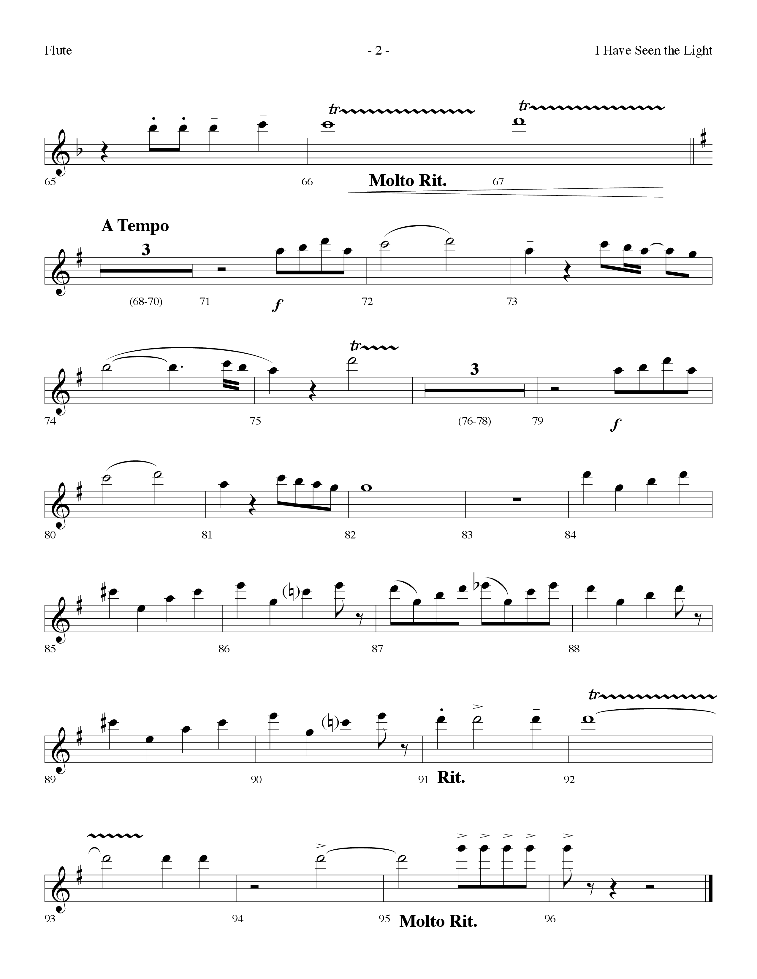 I Have Seen The Light (Choral Anthem SATB) Flute (Lifeway Choral / Arr. Dennis Allen)