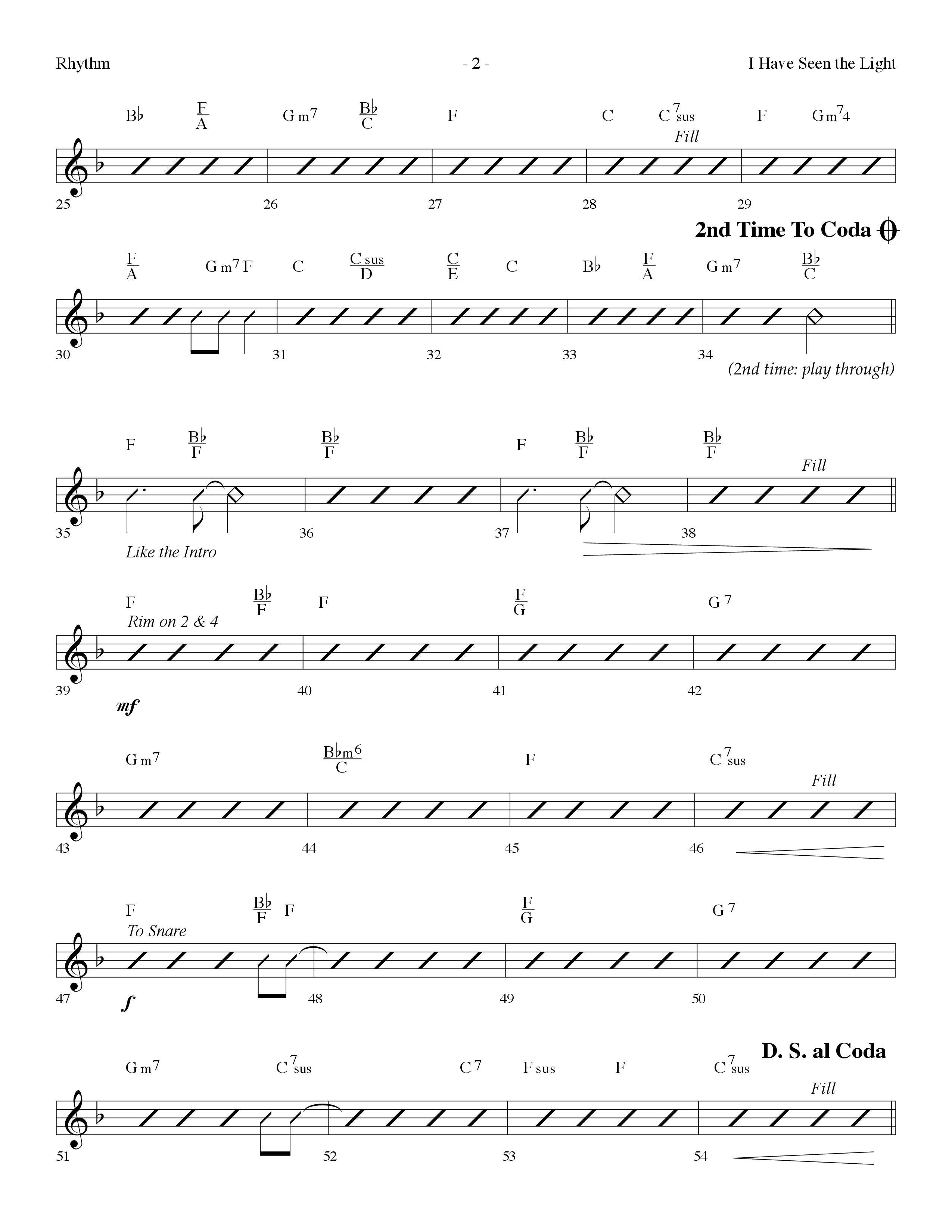 I Have Seen The Light (Choral Anthem SATB) Rhythm Chart (Lifeway Choral / Arr. Dennis Allen)