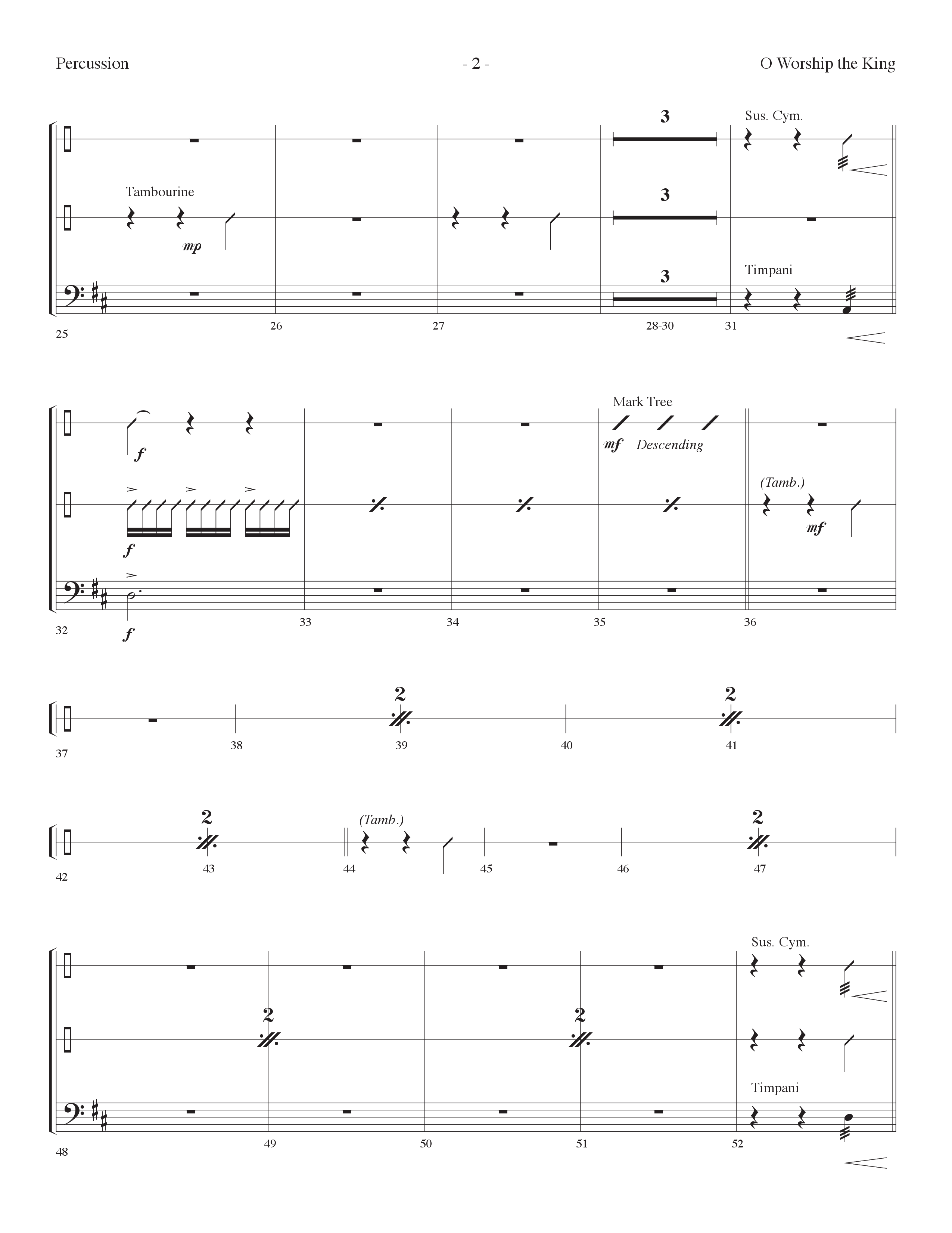 O Worship The King (All Joy) (Choral Anthem SATB) Percussion (Lifeway Choral / Arr. Cliff Duren)