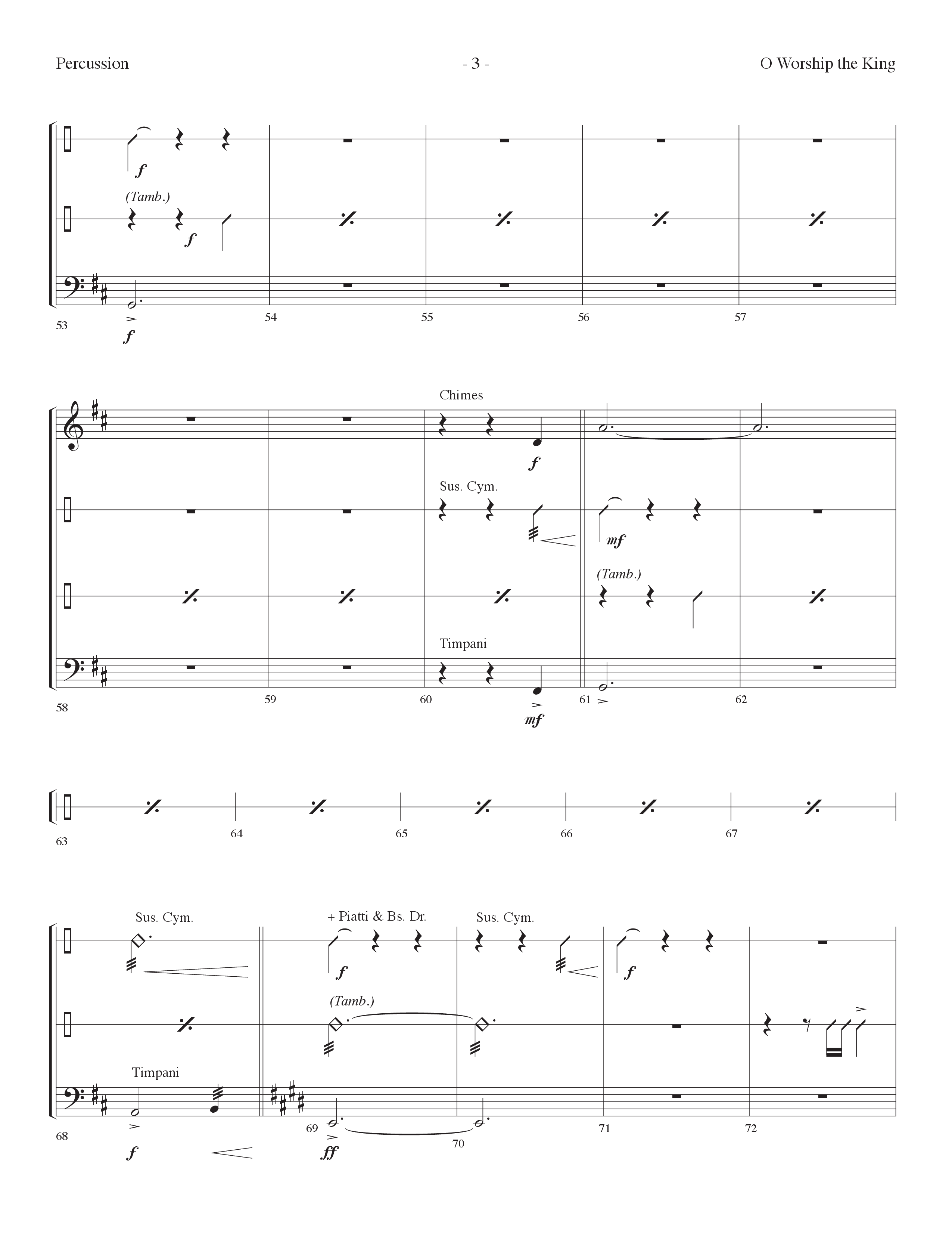 O Worship The King (All Joy) (Choral Anthem SATB) Percussion (Lifeway Choral / Arr. Cliff Duren)