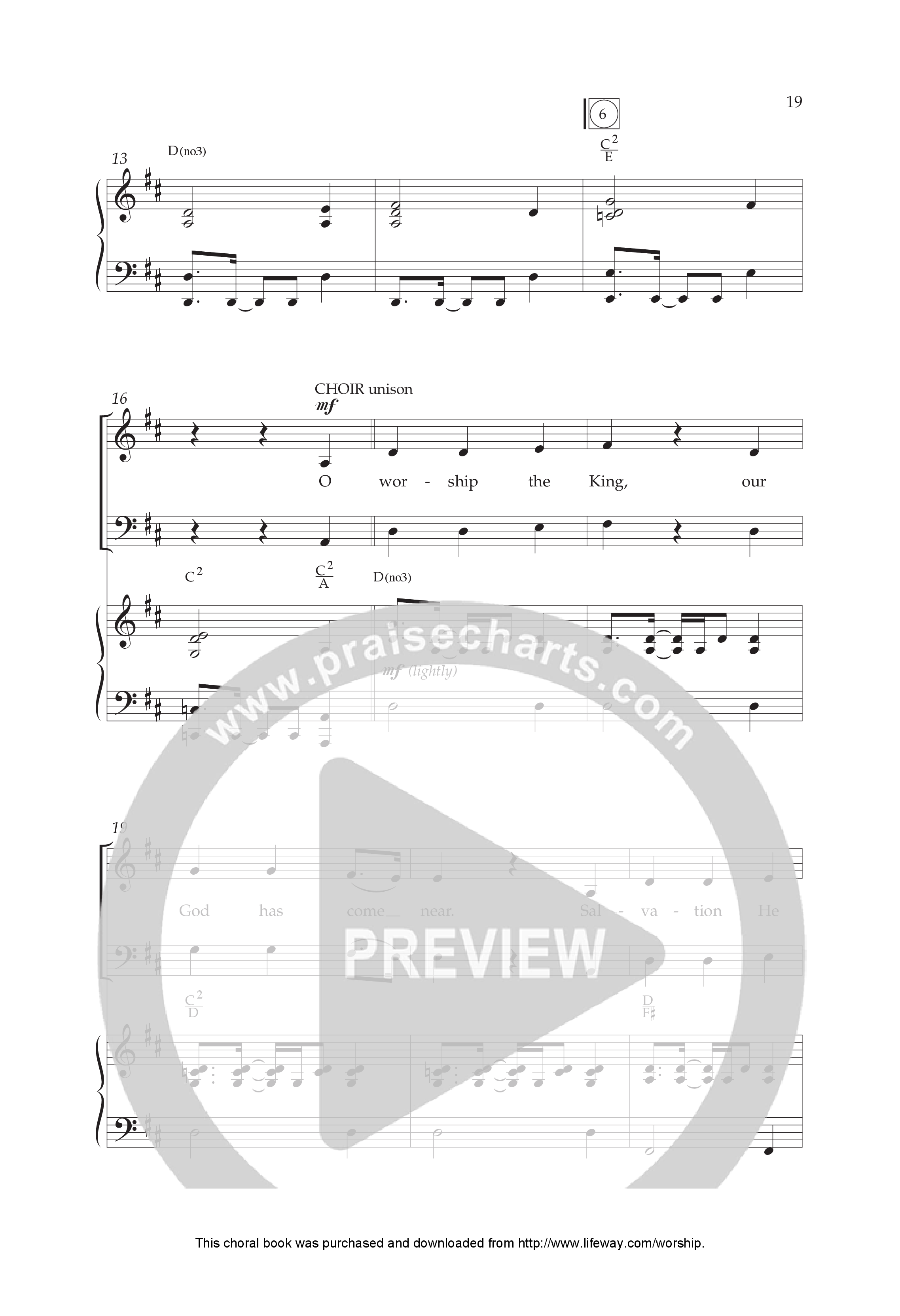 O Worship The King (All Joy) (Choral Anthem SATB) Anthem (SATB/Piano) (Lifeway Choral / Arr. Cliff Duren)