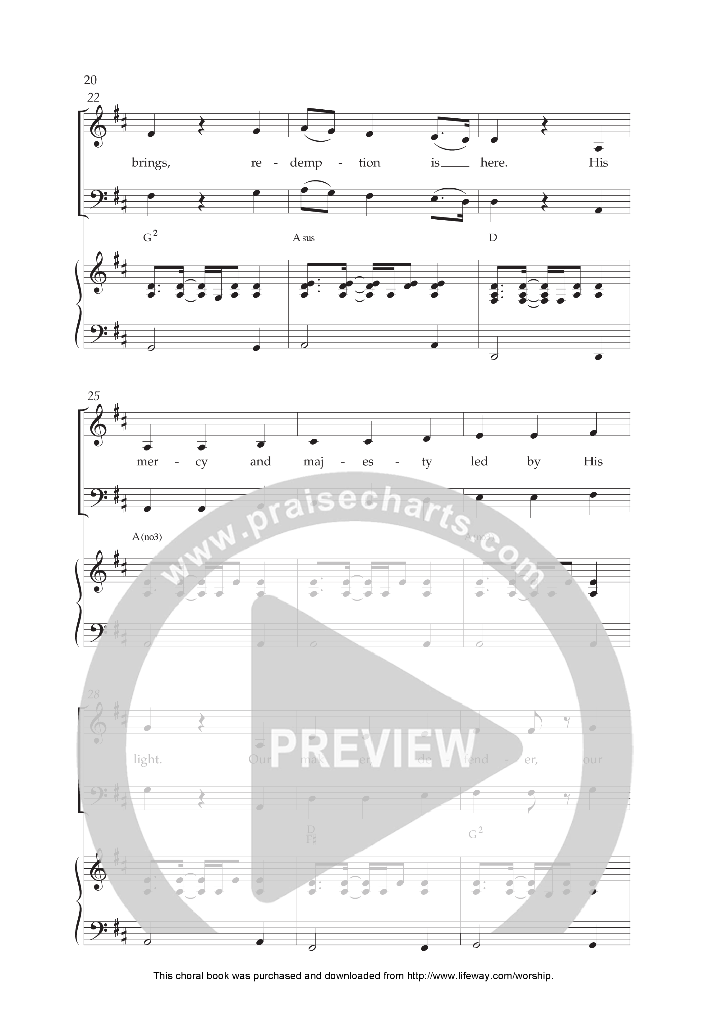 O Worship The King (All Joy) (Choral Anthem SATB) Anthem (SATB/Piano) (Lifeway Choral / Arr. Cliff Duren)