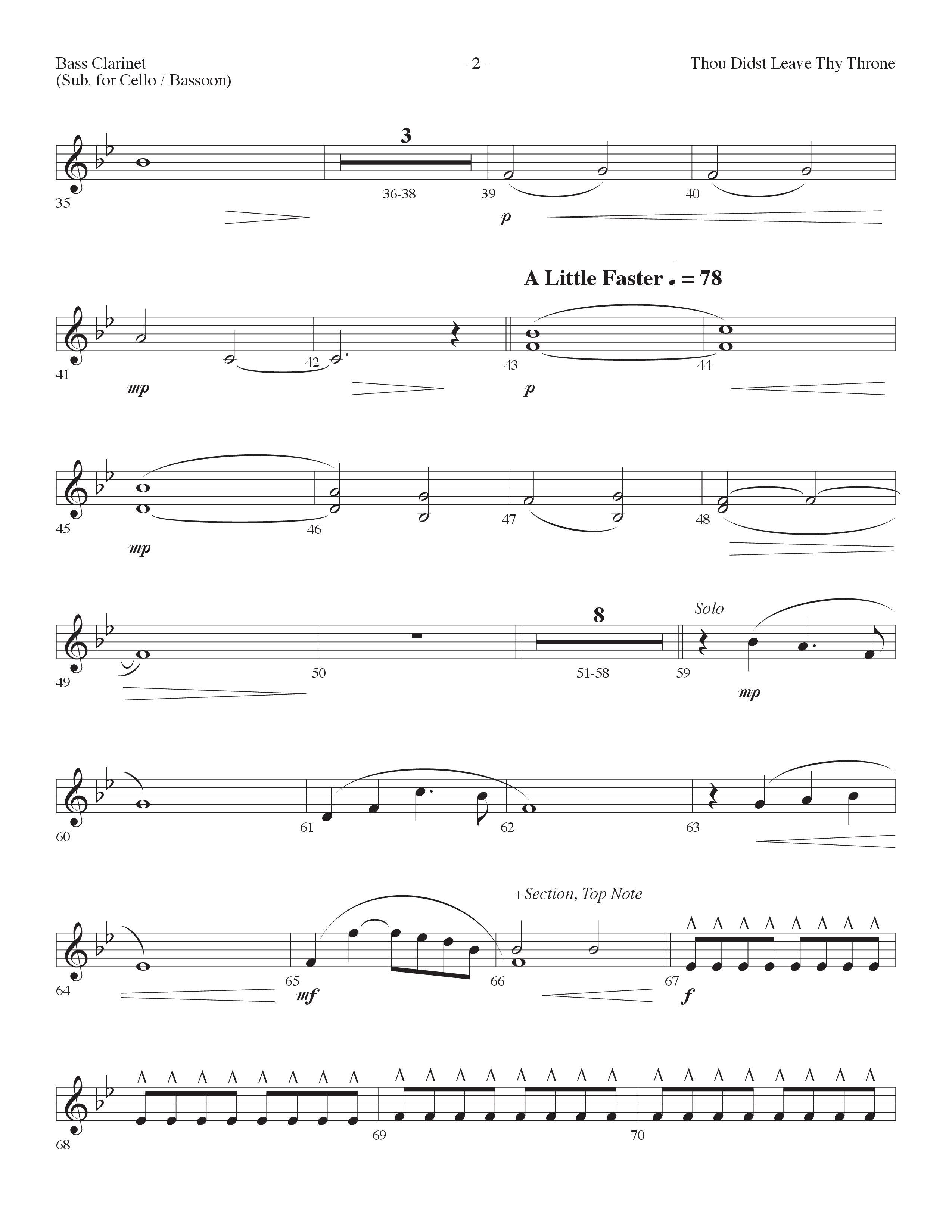 Thou Didst Leave Thy Throne (Forever Yours) (Choral Anthem SATB) Bass Clarinet (Lifeway Choral / Arr. Cliff Duren)