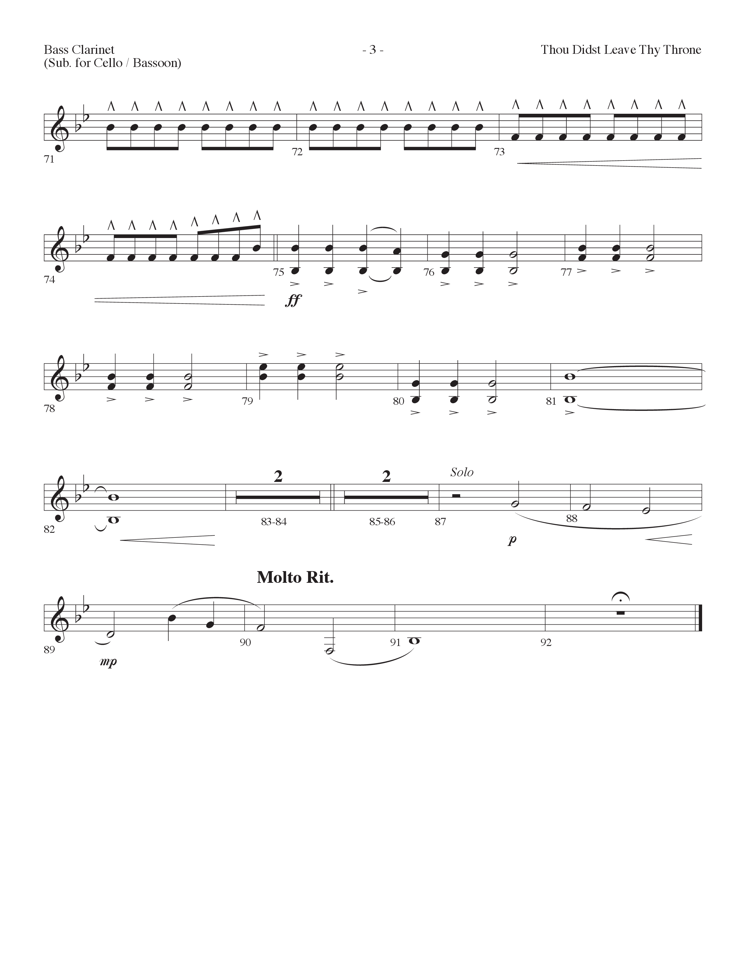 Thou Didst Leave Thy Throne (Forever Yours) (Choral Anthem SATB) Bass Clarinet (Lifeway Choral / Arr. Cliff Duren)