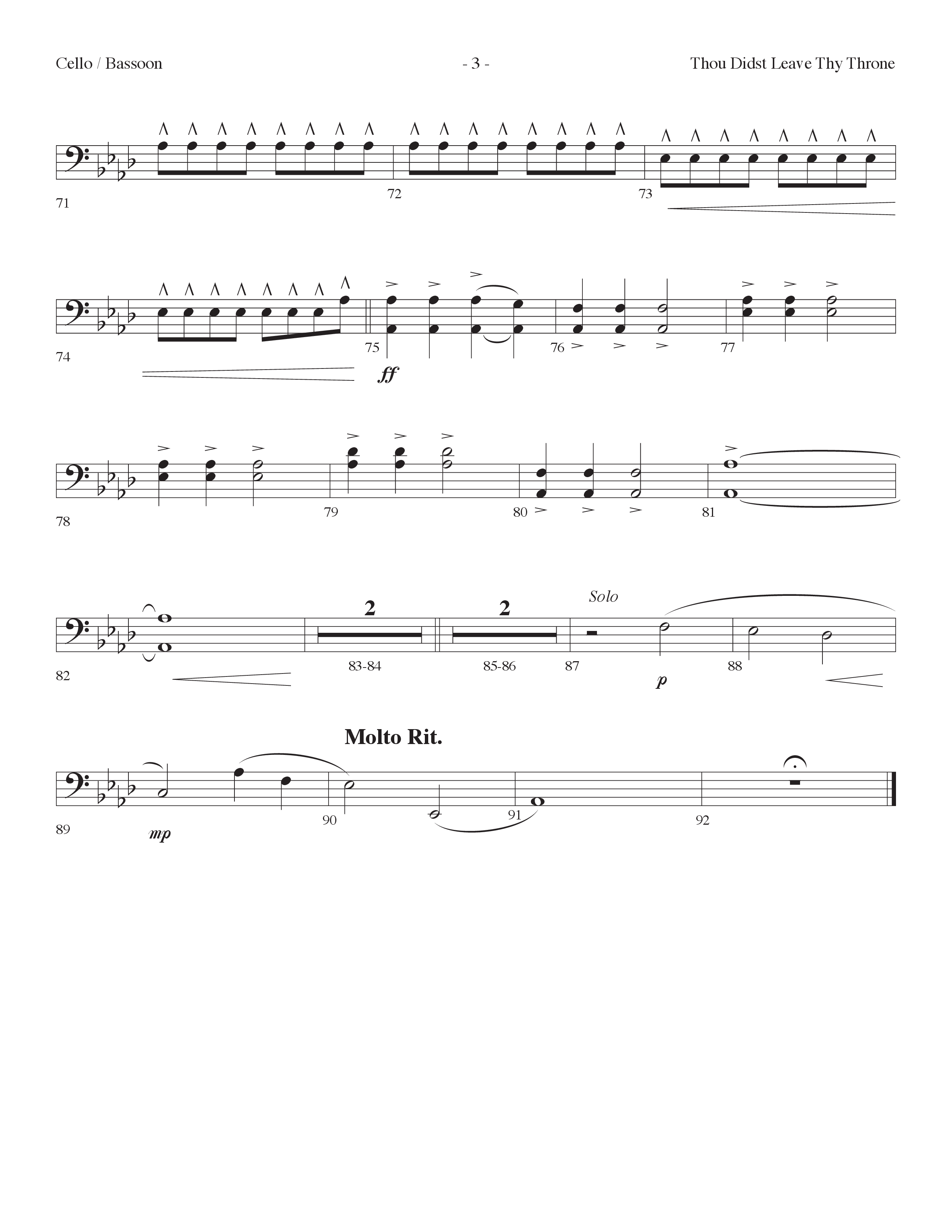 Thou Didst Leave Thy Throne (Forever Yours) (Choral Anthem SATB) Cello (Lifeway Choral / Arr. Cliff Duren)