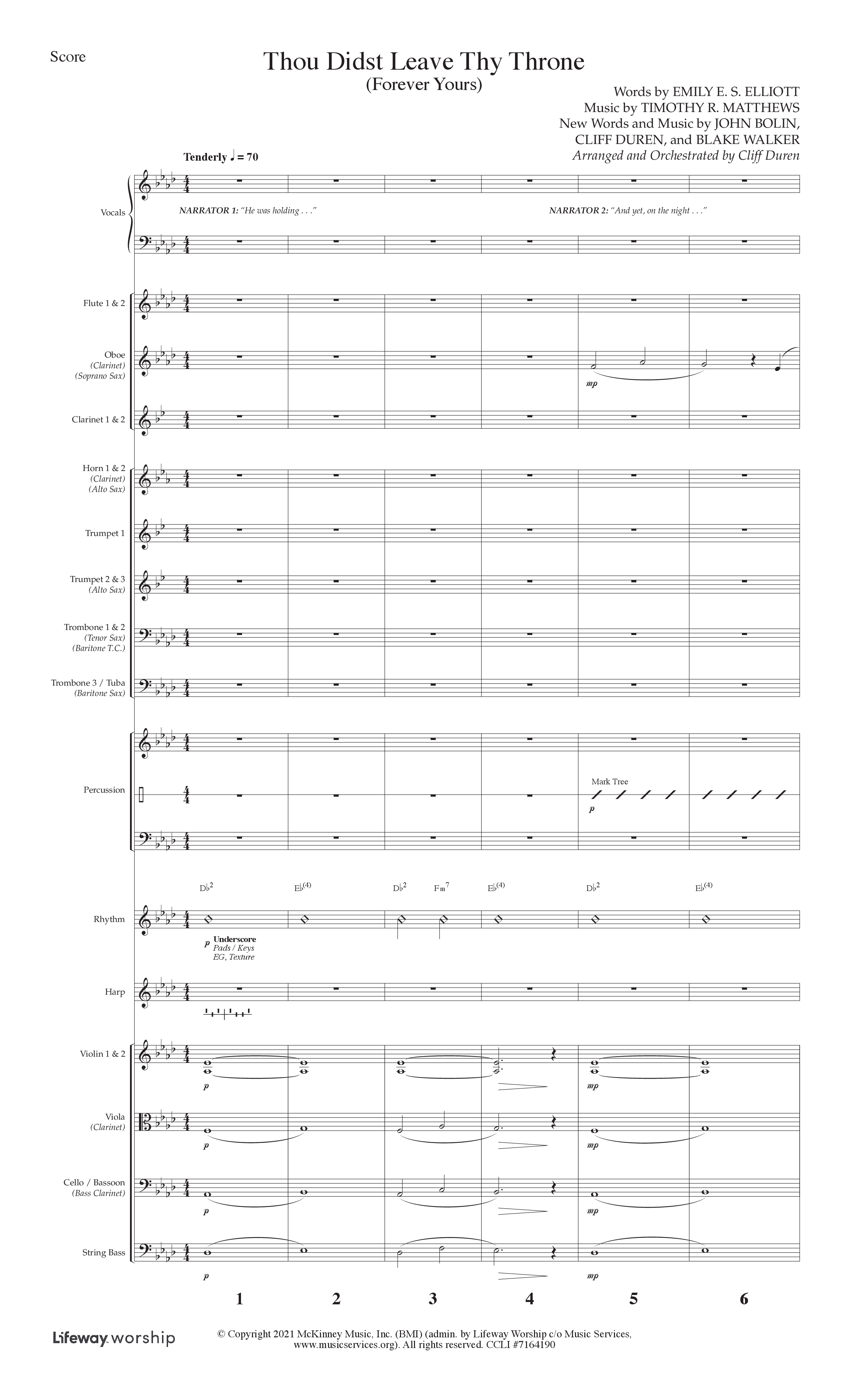 Thou Didst Leave Thy Throne (Forever Yours) (Choral Anthem SATB) Orchestration (Lifeway Choral / Arr. Cliff Duren)