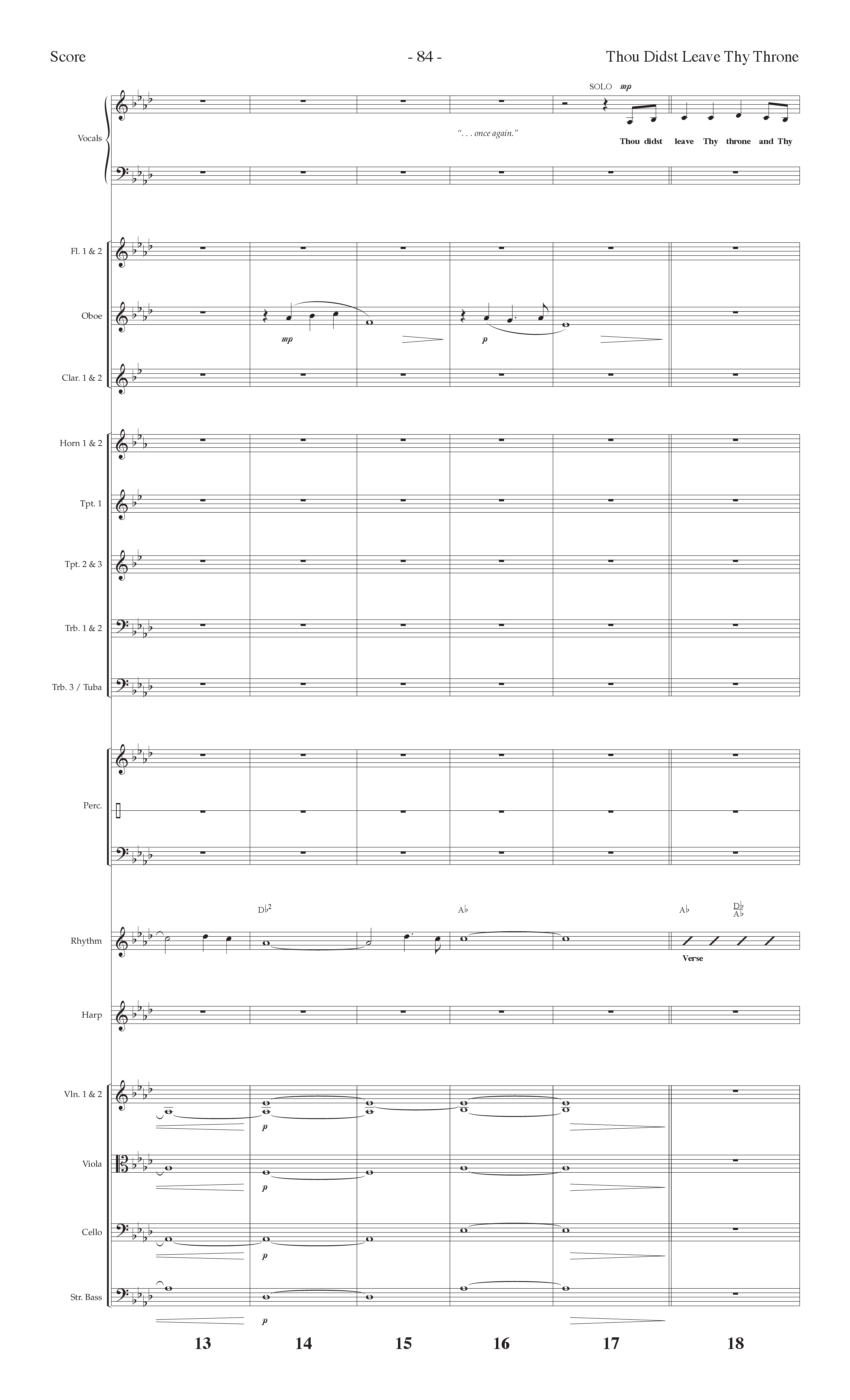 Thou Didst Leave Thy Throne (Forever Yours) (Choral Anthem SATB) Orchestration (Lifeway Choral / Arr. Cliff Duren)