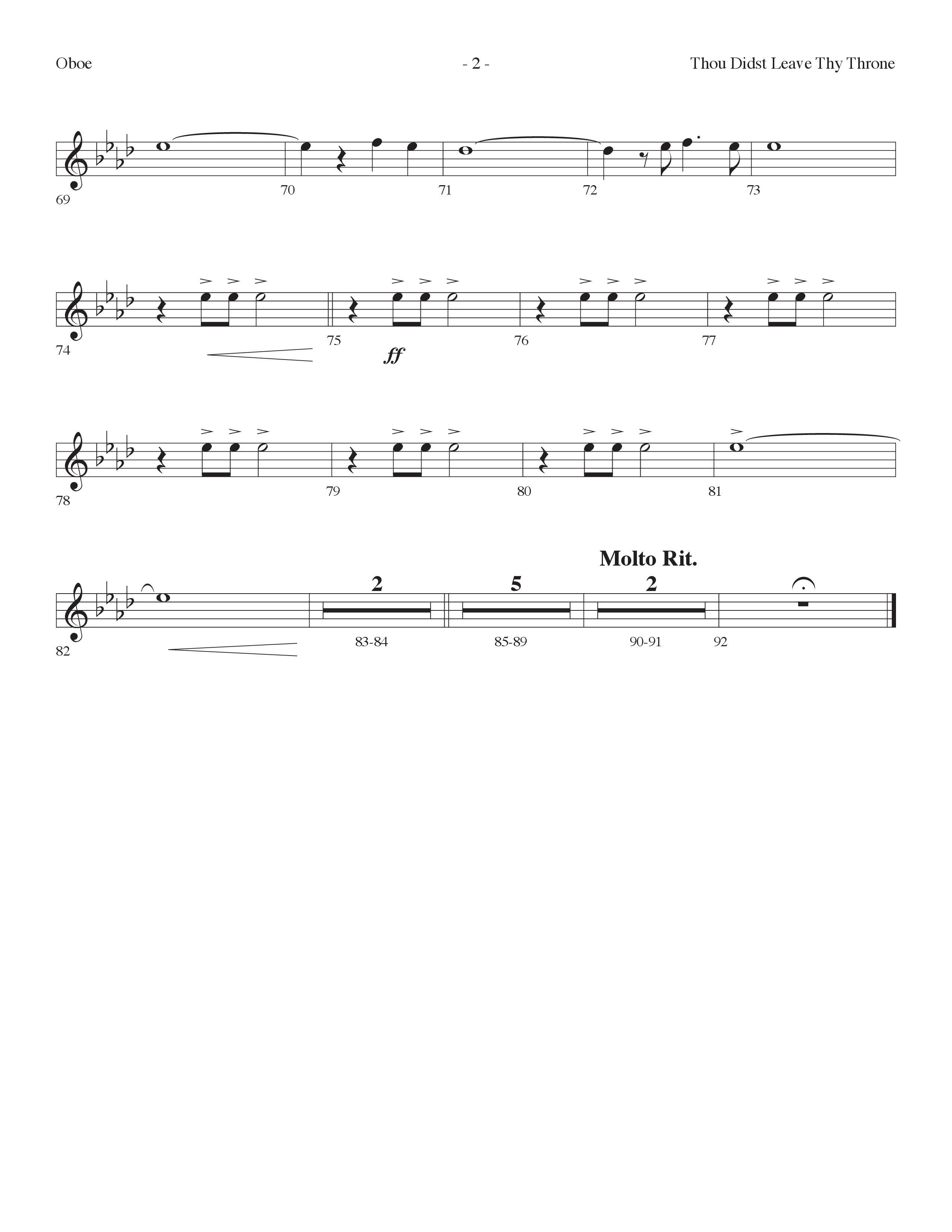 Thou Didst Leave Thy Throne (Forever Yours) (Choral Anthem SATB) Oboe (Lifeway Choral / Arr. Cliff Duren)