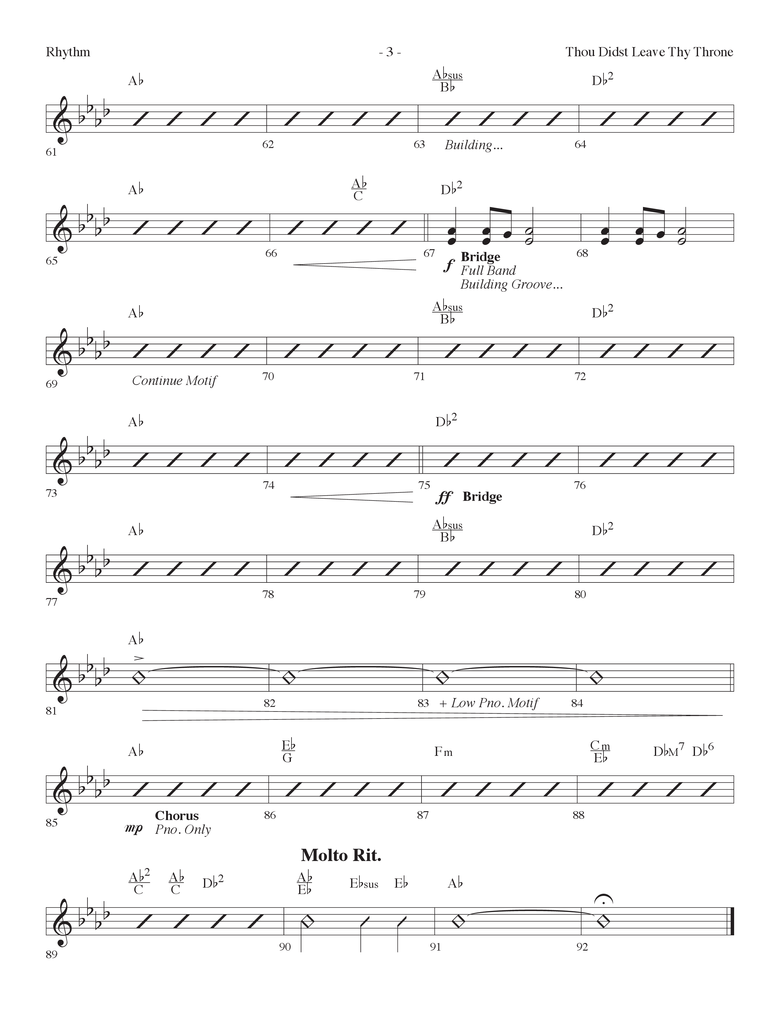 Thou Didst Leave Thy Throne (Forever Yours) (Choral Anthem SATB) Rhythm Chart (Lifeway Choral / Arr. Cliff Duren)