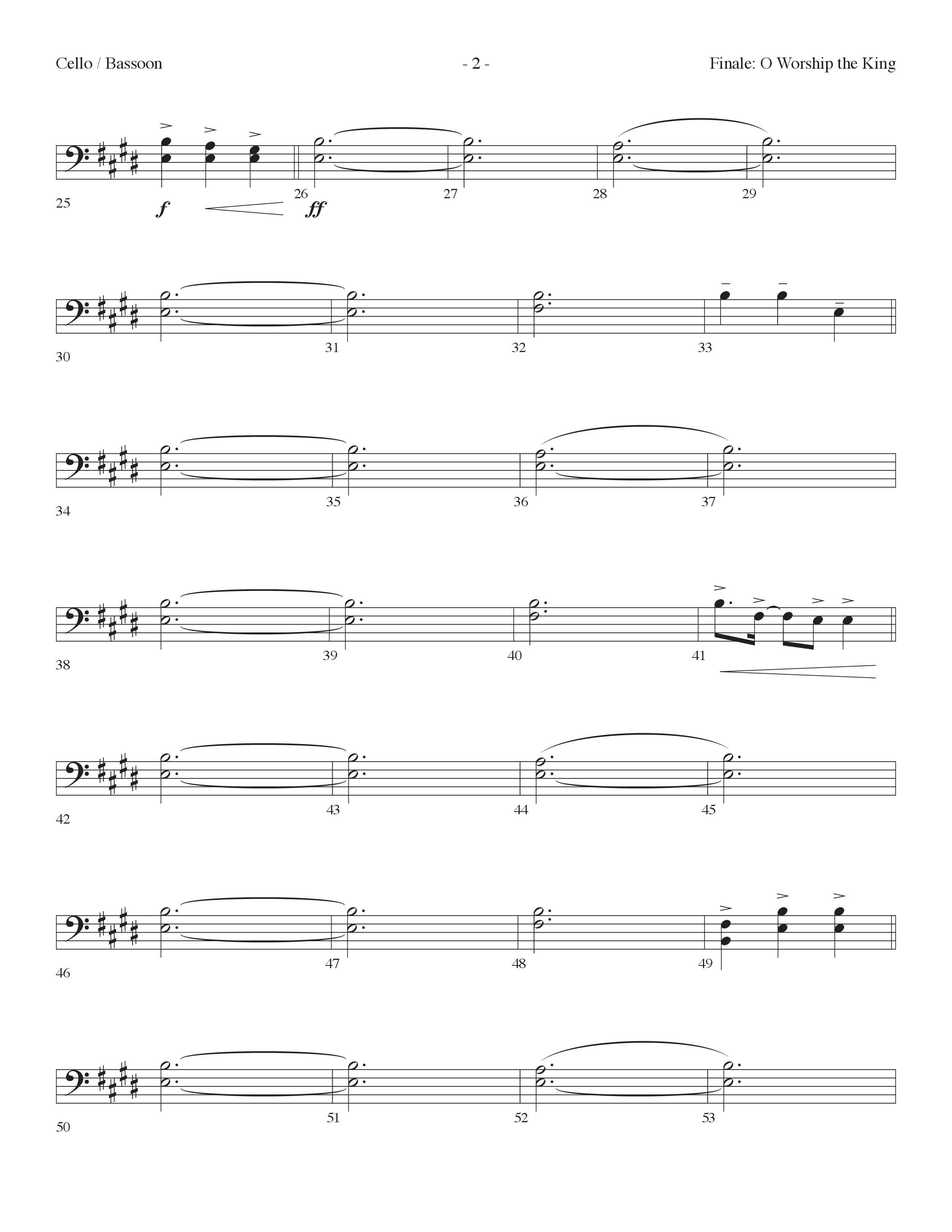 O Worship The King (All Joy) (Choral Anthem SATB) Cello (Lifeway Choral / Arr. Cliff Duren)