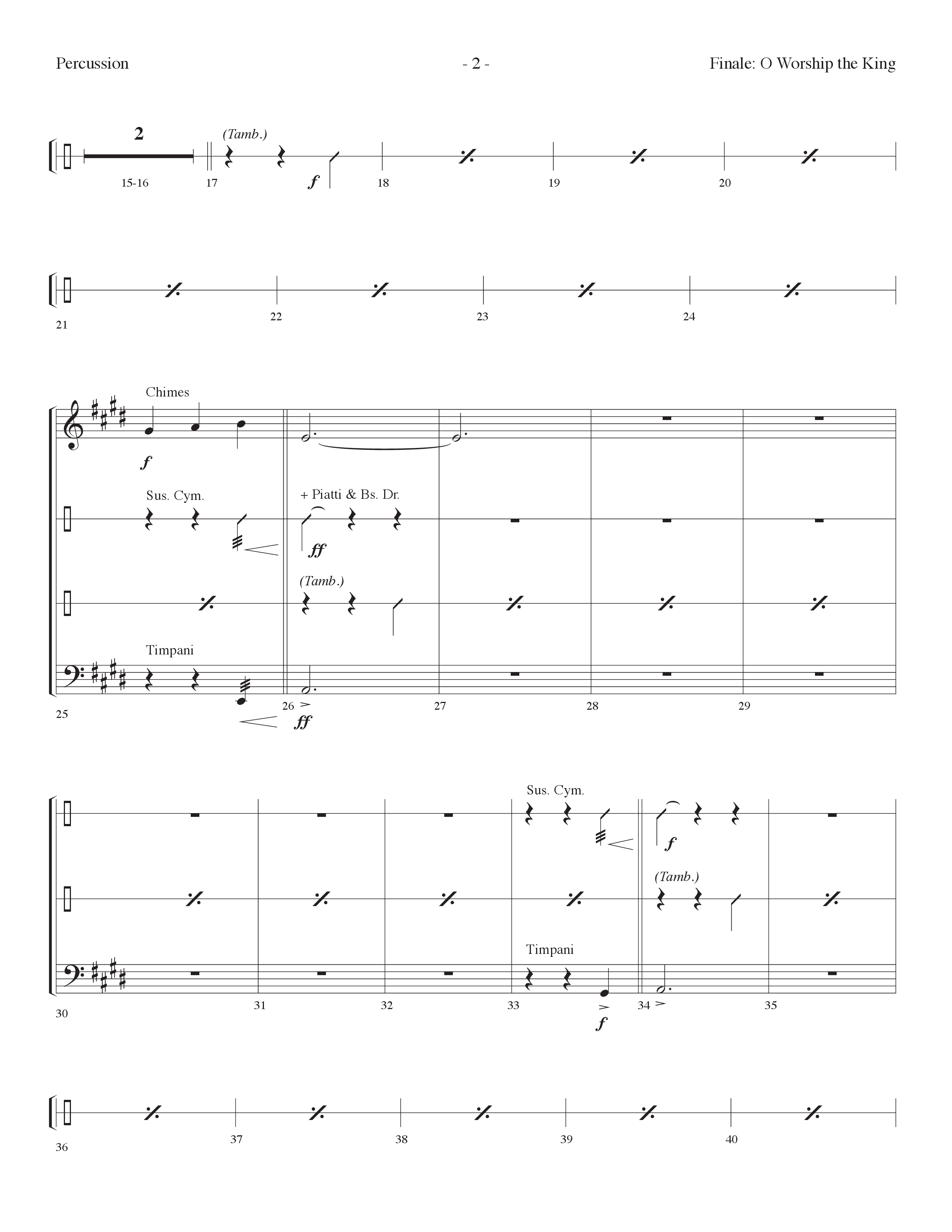 O Worship The King (All Joy) (Choral Anthem SATB) Percussion (Lifeway Choral / Arr. Cliff Duren)