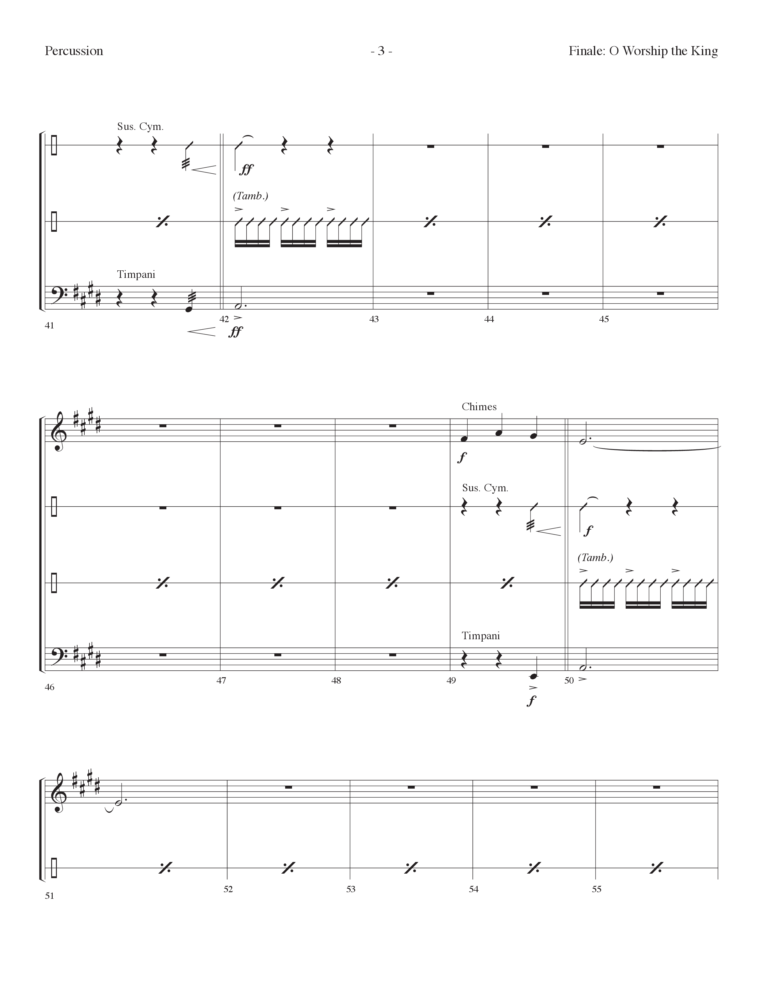O Worship The King (All Joy) (Choral Anthem SATB) Percussion (Lifeway Choral / Arr. Cliff Duren)