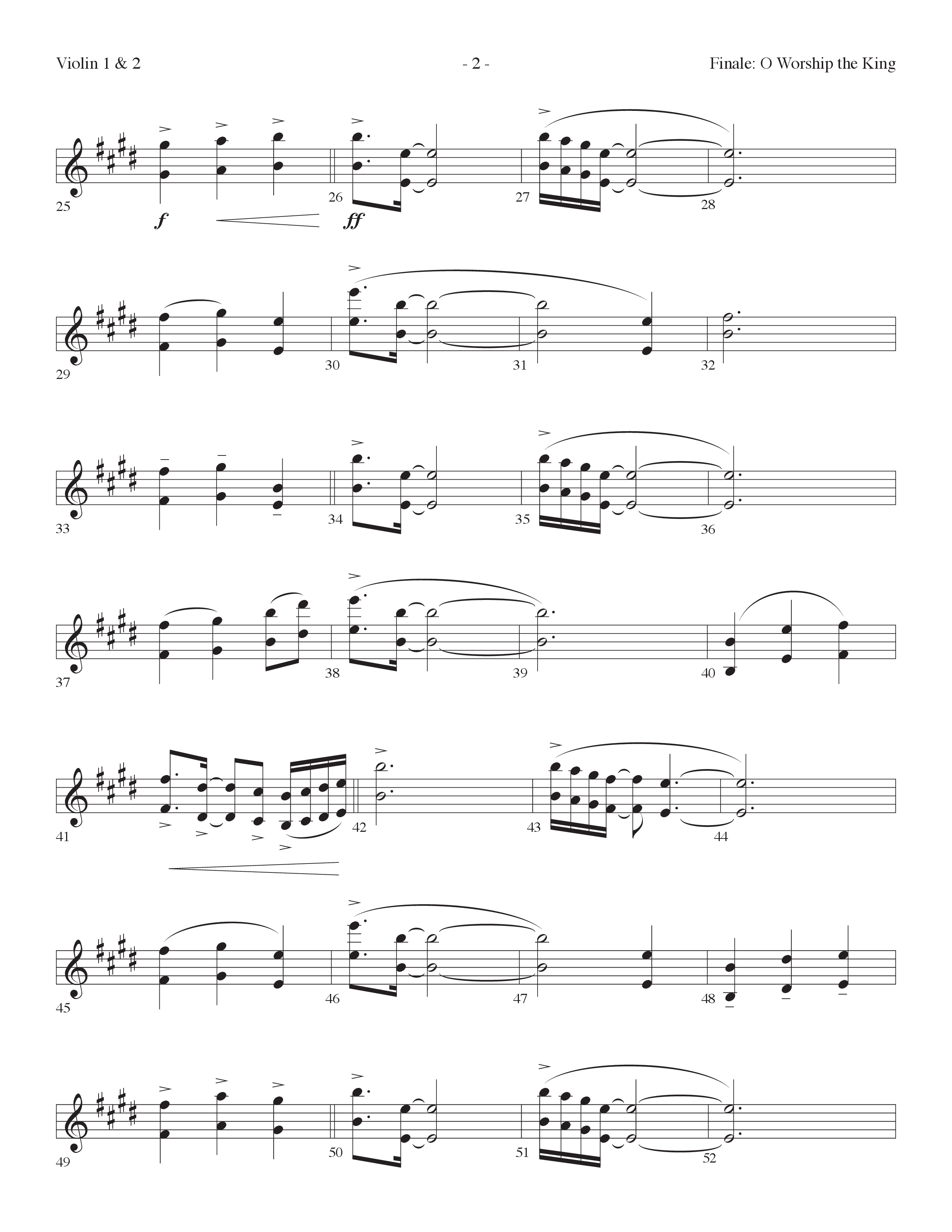 O Worship The King (All Joy) (Choral Anthem SATB) Violin 1/2 (Lifeway Choral / Arr. Cliff Duren)