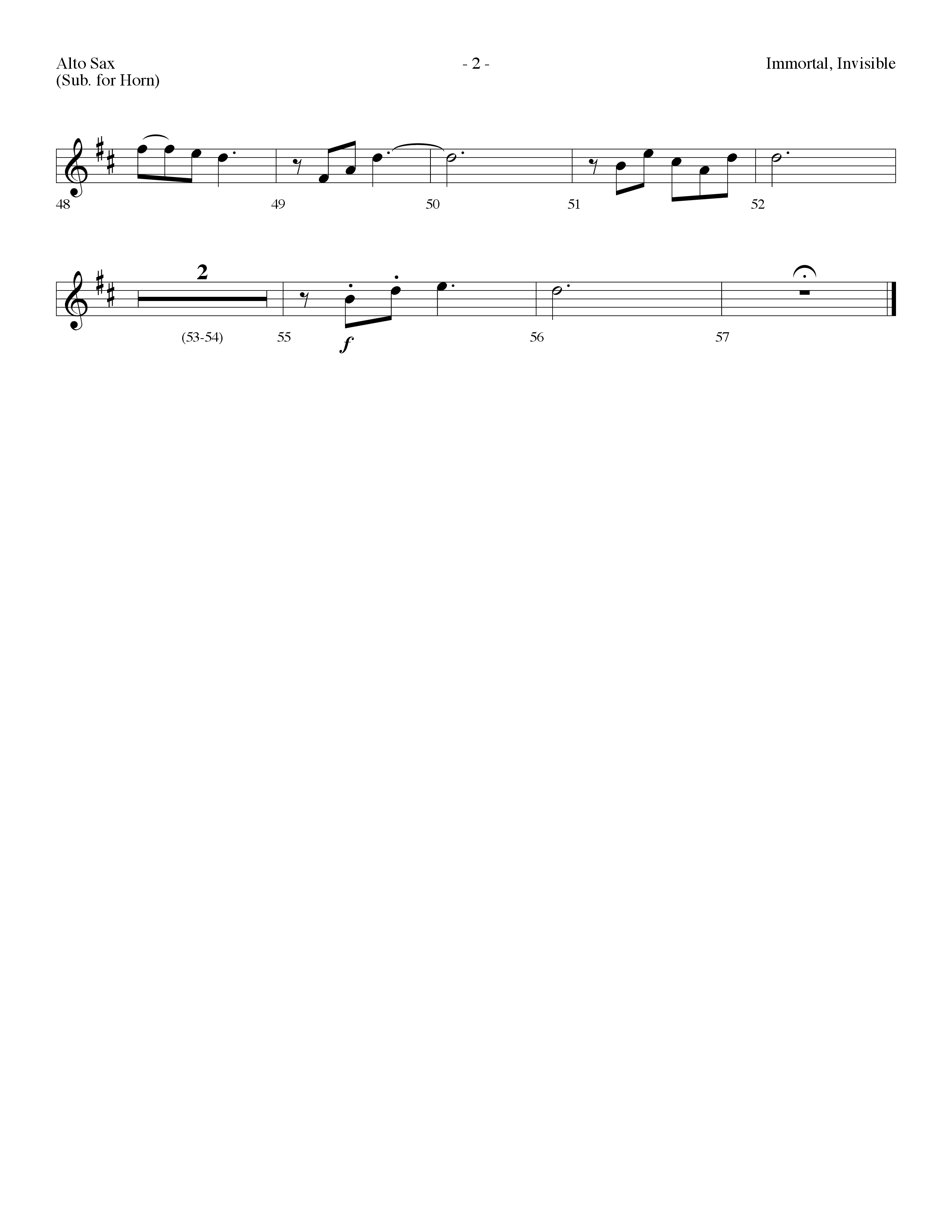 Immortal Invisible (Choral Anthem SATB) Alto Sax (Lifeway Choral / Arr. Dennis Allen)
