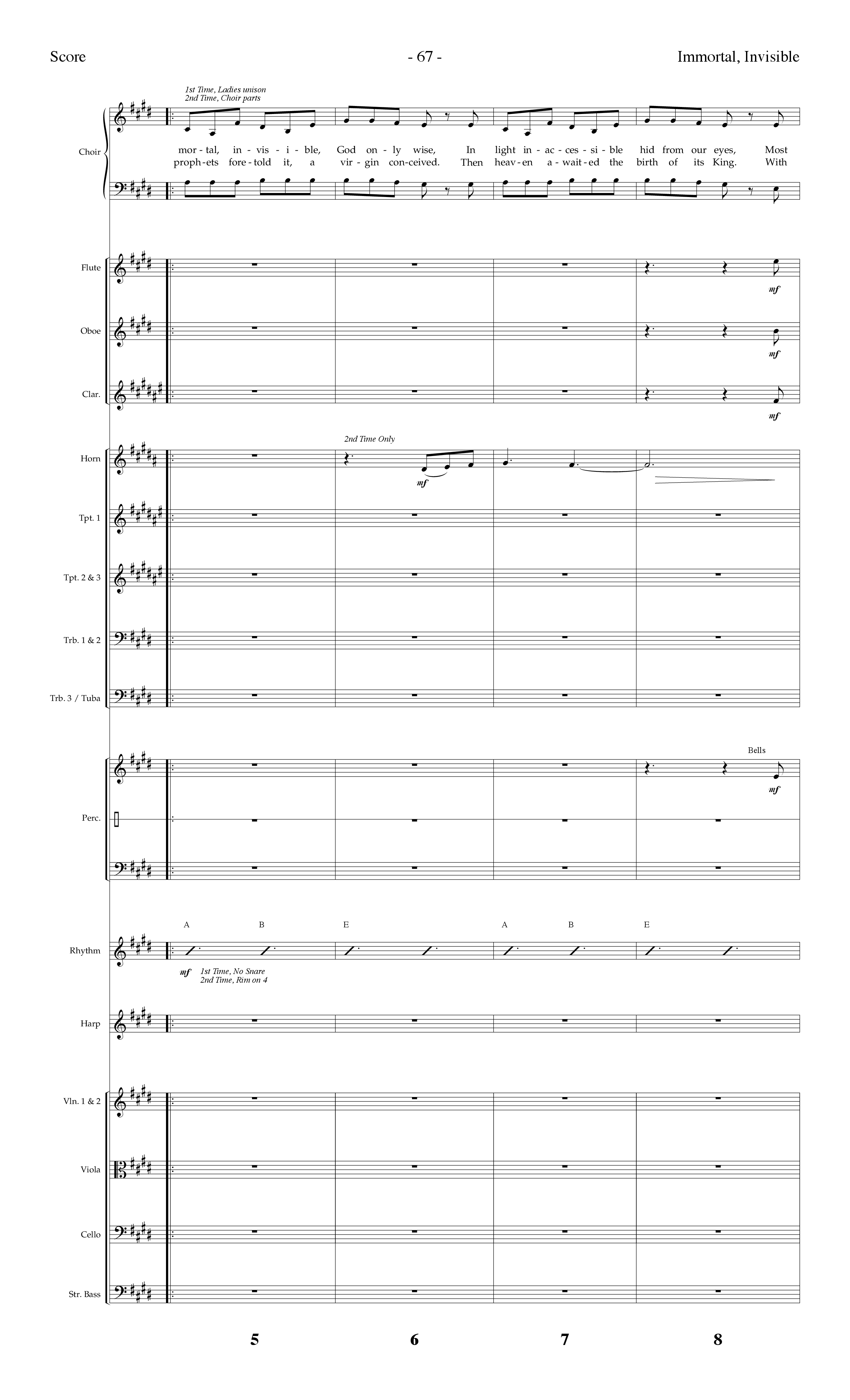 Immortal Invisible (Choral Anthem SATB) Conductor's Score (Lifeway Choral / Arr. Dennis Allen)