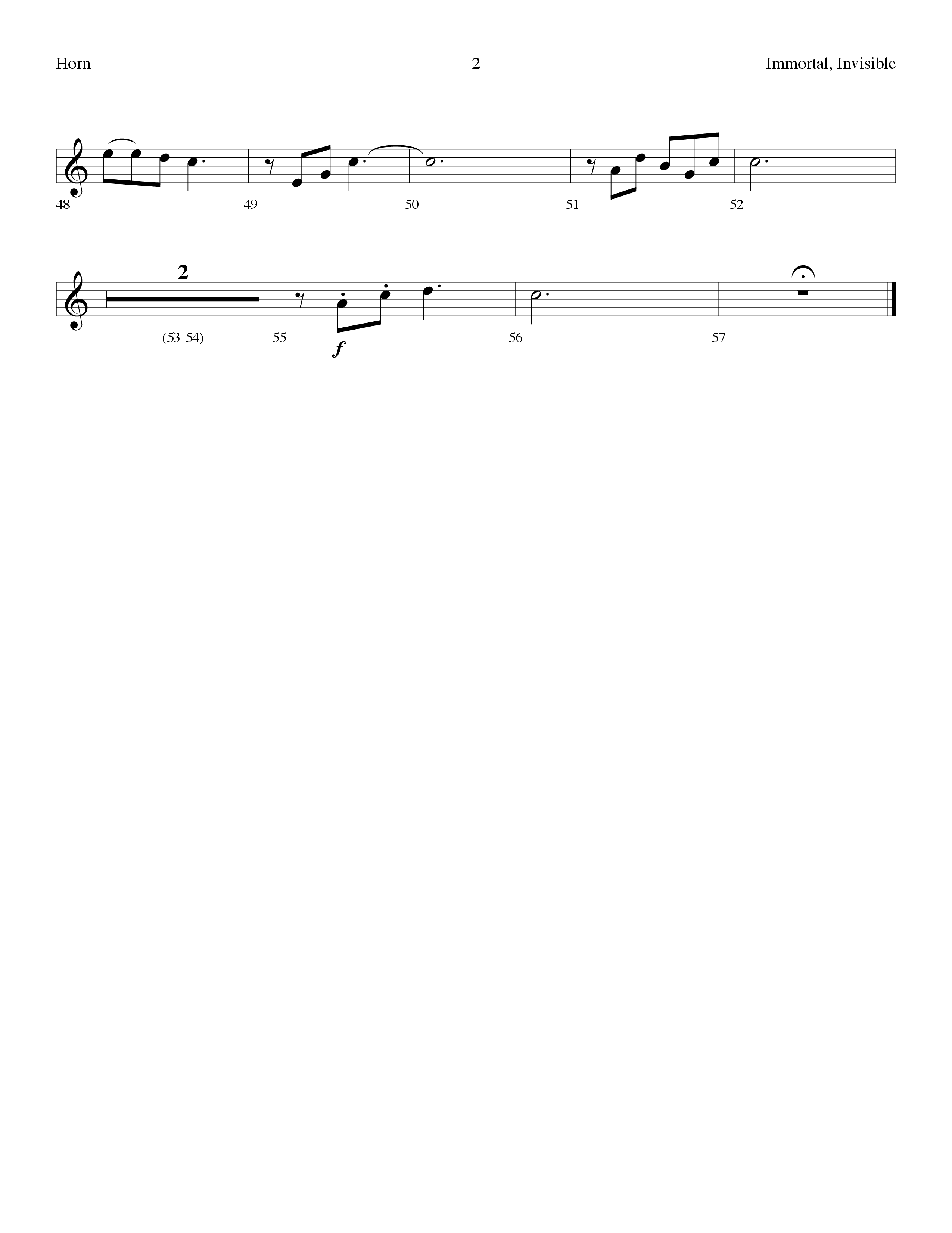 Immortal Invisible (Choral Anthem SATB) French Horn (Lifeway Choral / Arr. Dennis Allen)
