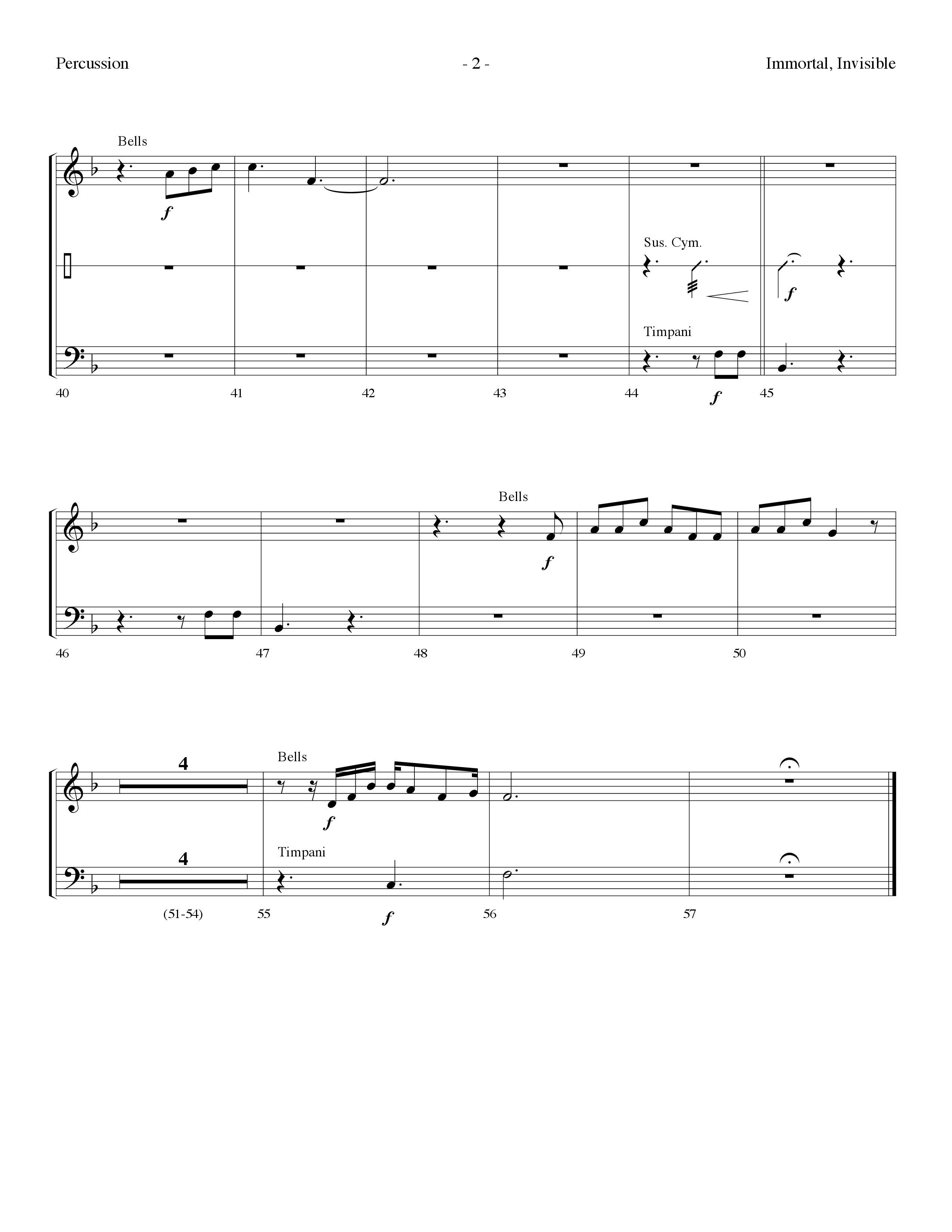 Immortal Invisible (Choral Anthem SATB) Percussion (Lifeway Choral / Arr. Dennis Allen)