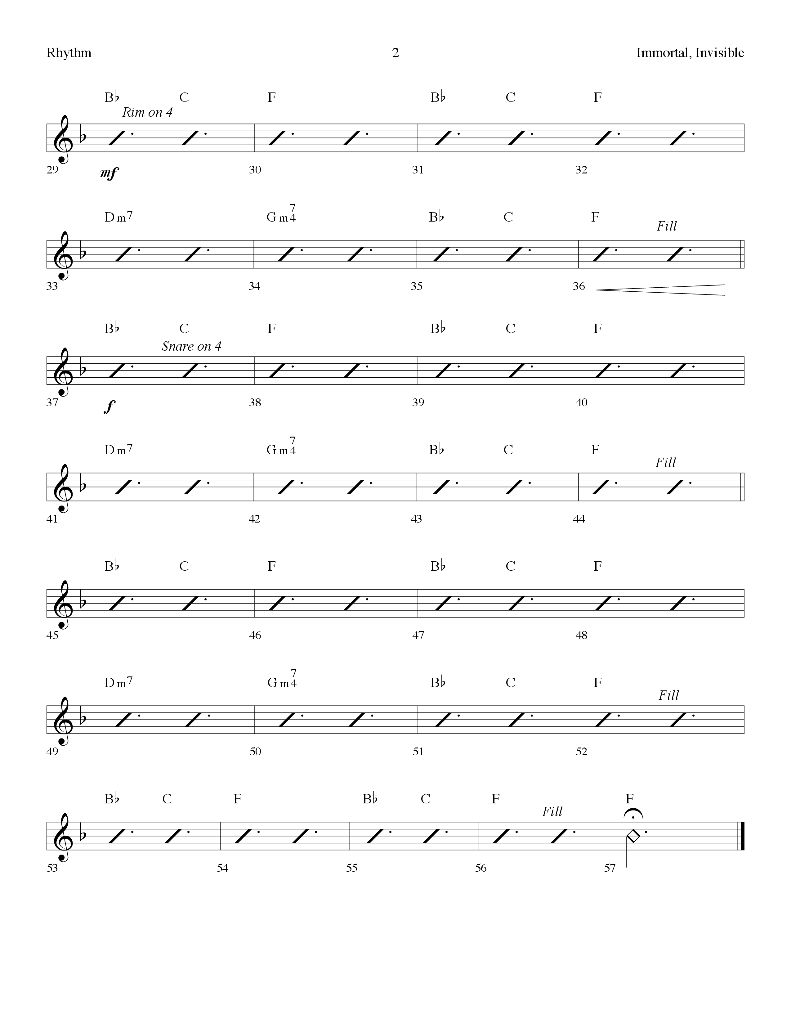 Immortal Invisible (Choral Anthem SATB) Rhythm Chart (Lifeway Choral / Arr. Dennis Allen)