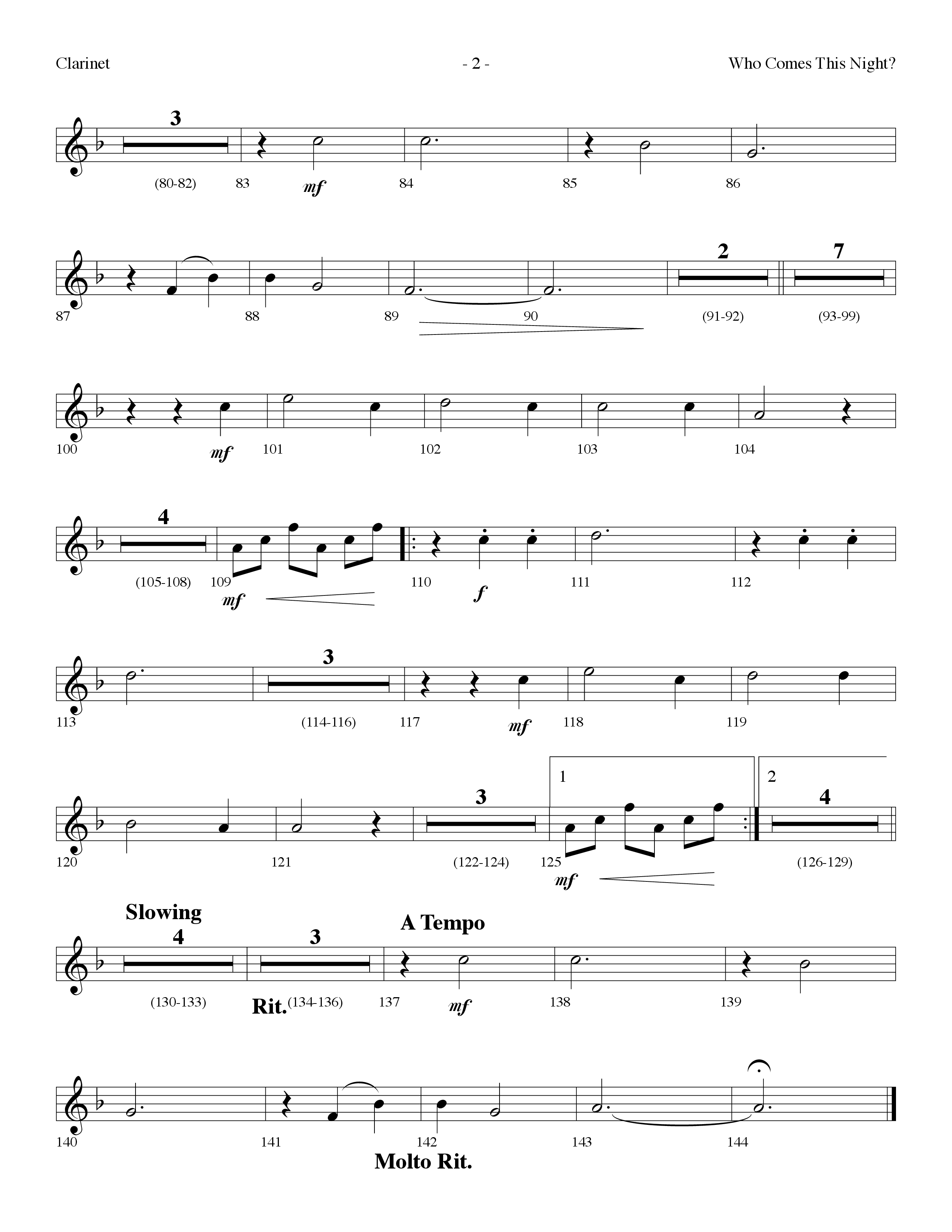 Who Comes This Night (Choral Anthem SATB) Clarinet (Lifeway Choral / Arr. Dennis Allen)