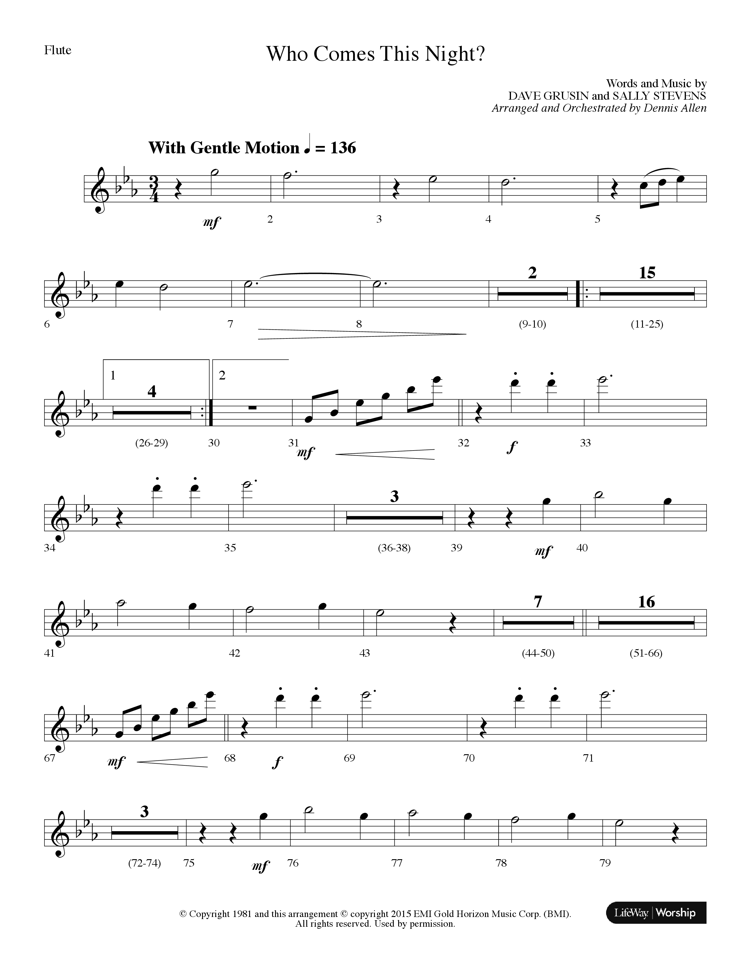 Who Comes This Night (Choral Anthem SATB) Flute (Lifeway Choral / Arr. Dennis Allen)