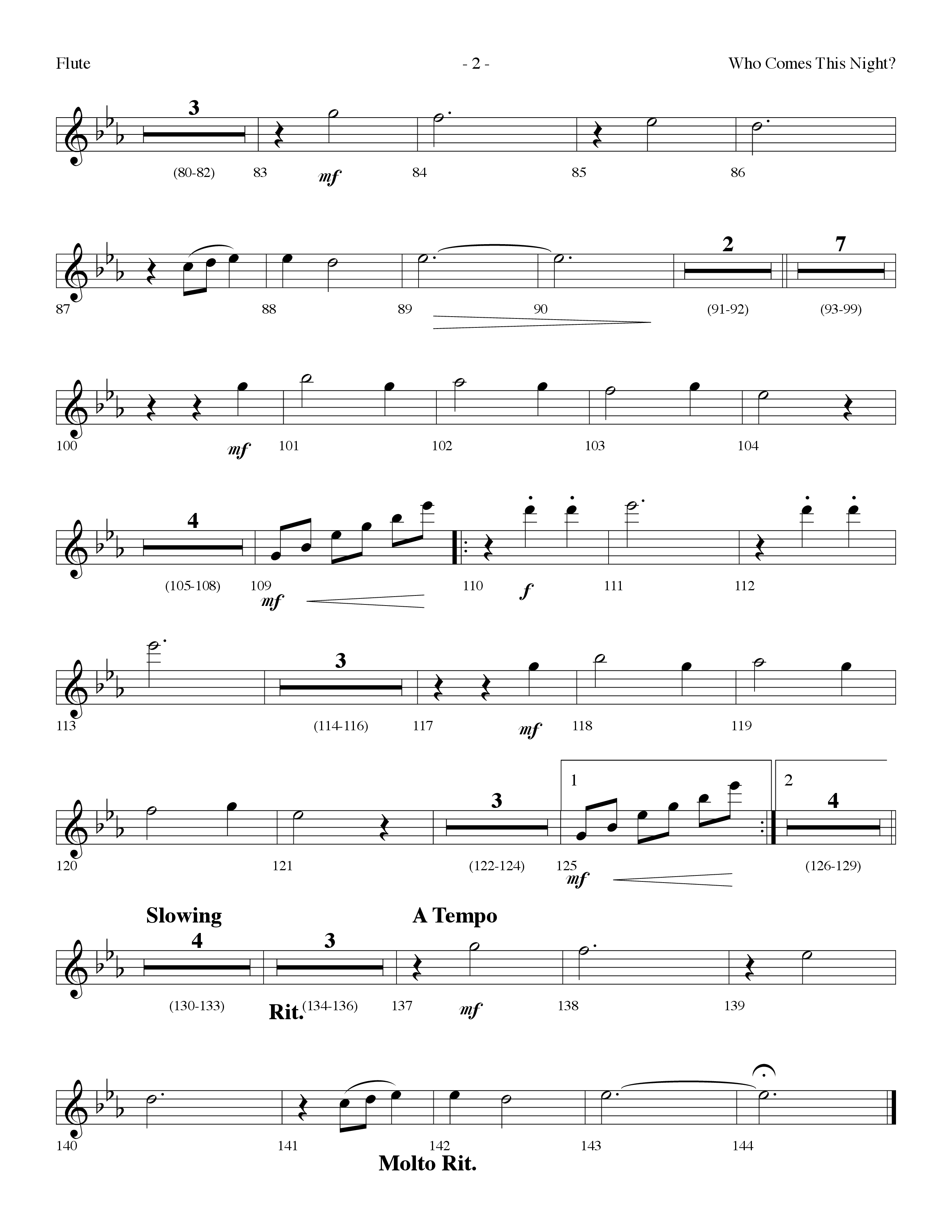 Who Comes This Night (Choral Anthem SATB) Flute (Lifeway Choral / Arr. Dennis Allen)
