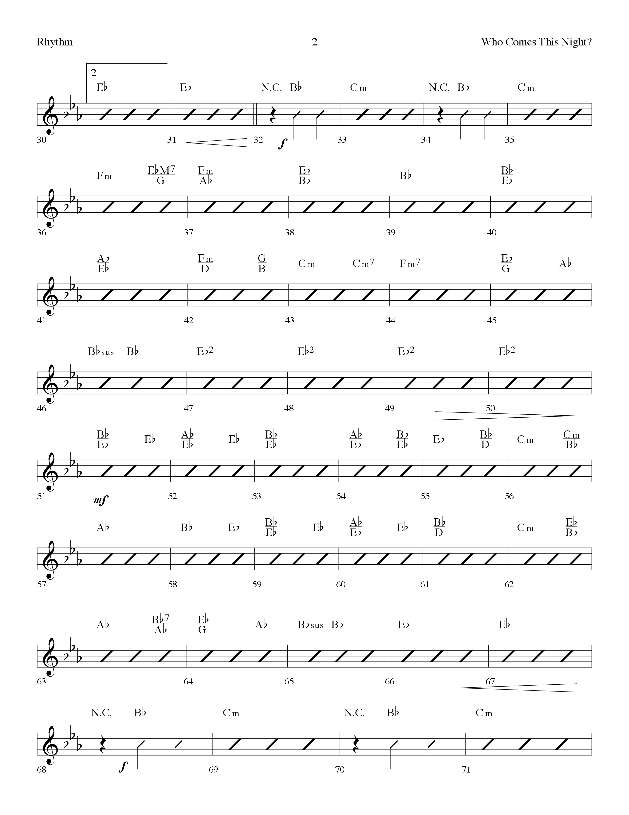Who Comes This Night (Choral Anthem SATB) Rhythm Chart (Lifeway Choral / Arr. Dennis Allen)