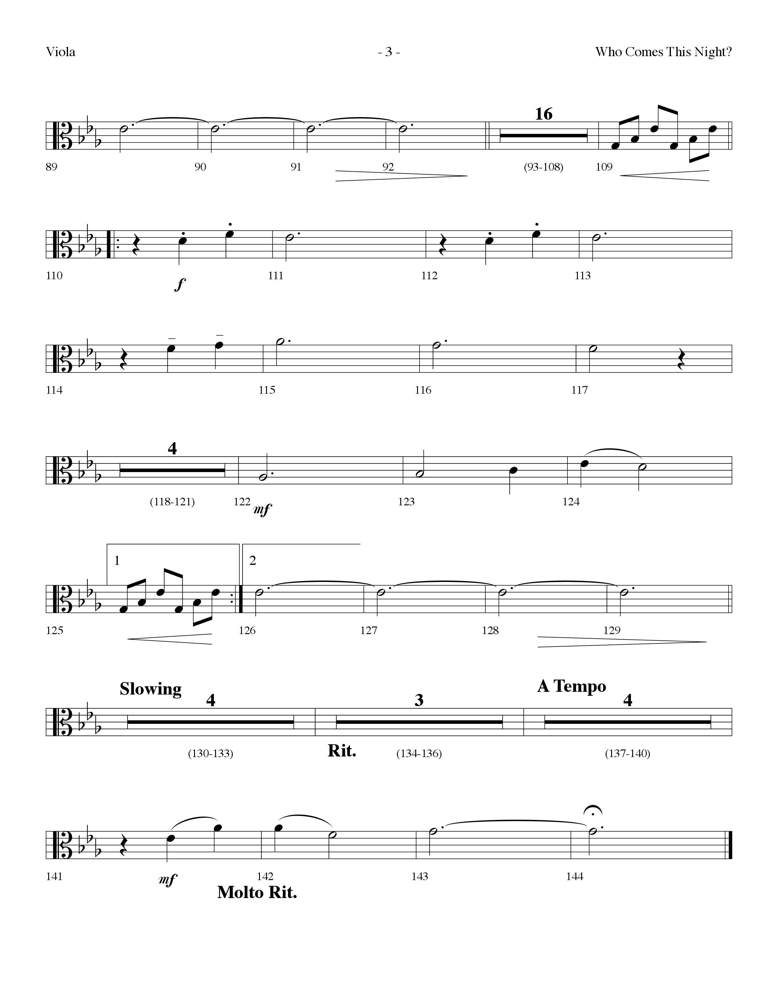Who Comes This Night (Choral Anthem SATB) Viola (Lifeway Choral / Arr. Dennis Allen)