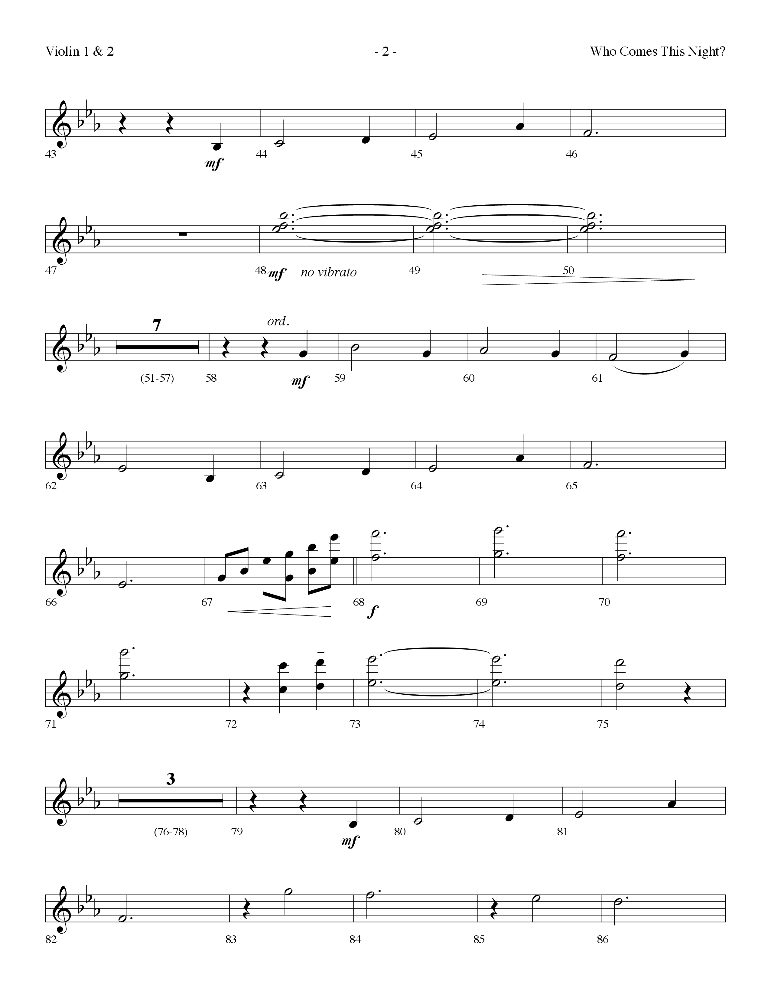Who Comes This Night (Choral Anthem SATB) Violin 1/2 (Lifeway Choral / Arr. Dennis Allen)