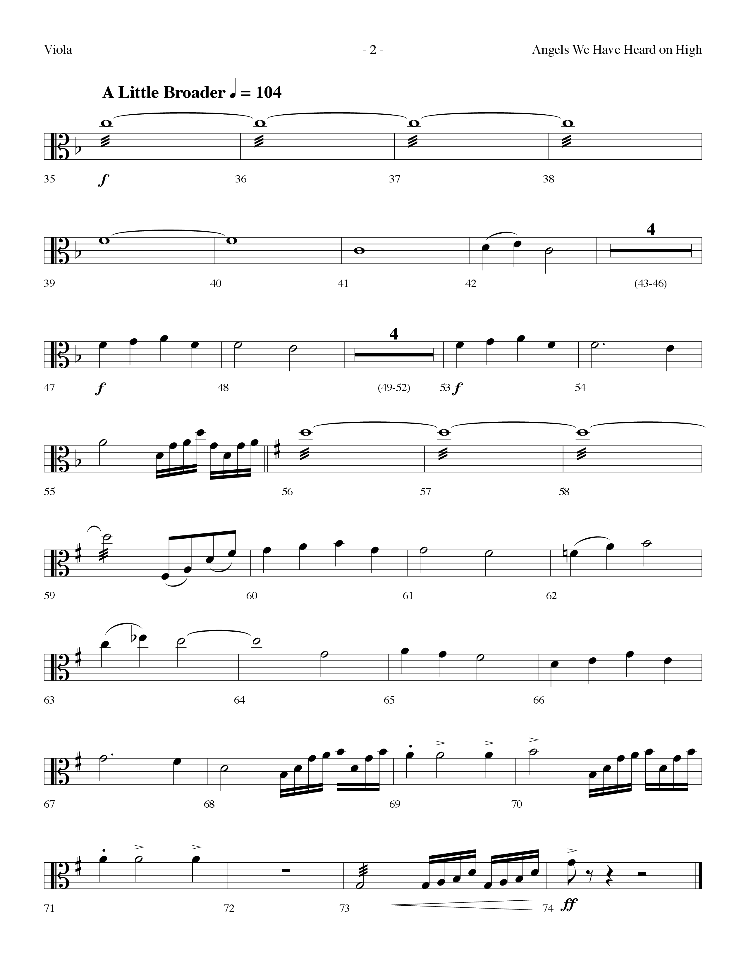Angels We Have Heard On High (Choral Anthem SATB) Viola (Lifeway Choral / Arr. Dennis Allen)