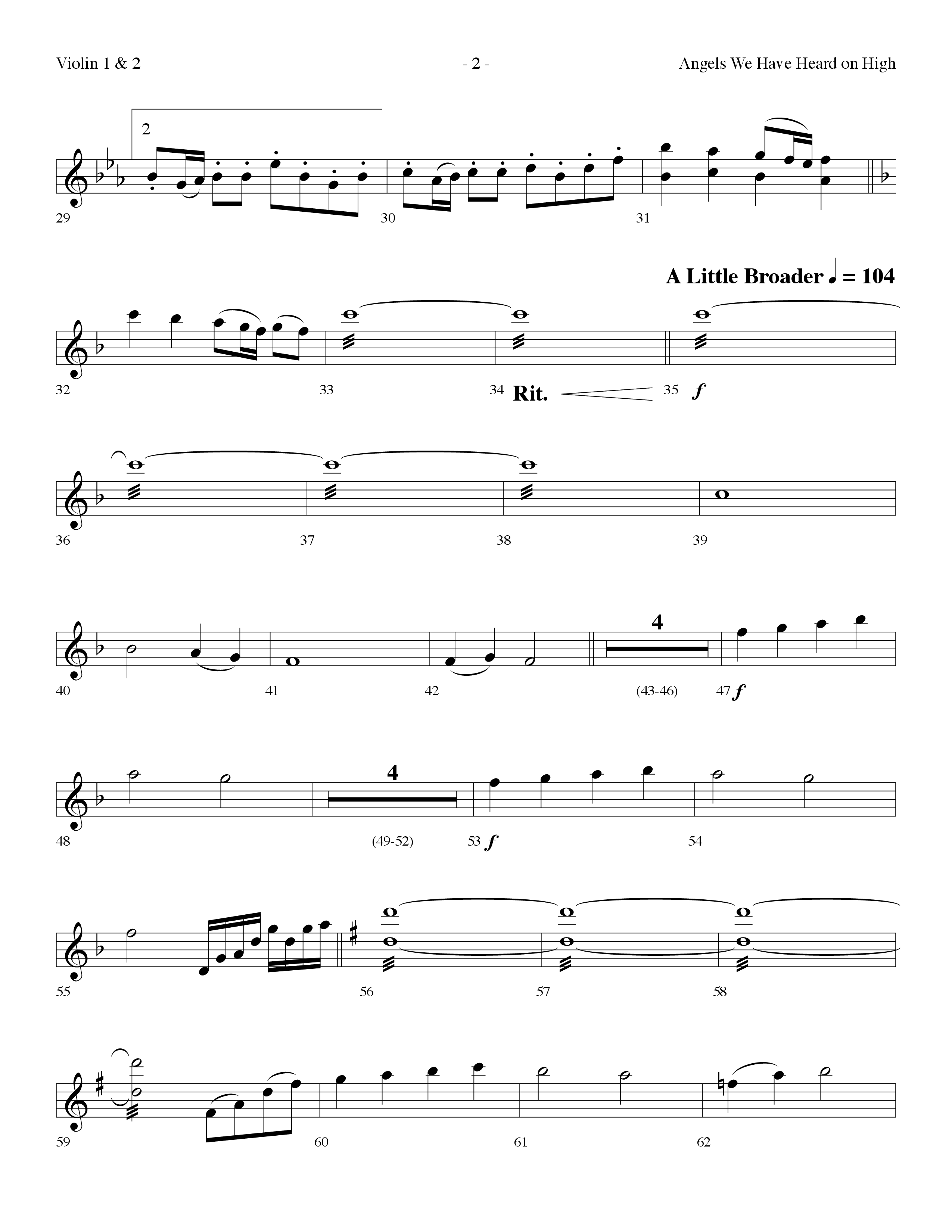Angels We Have Heard On High (Choral Anthem SATB) Violin 1/2 (Lifeway Choral / Arr. Dennis Allen)