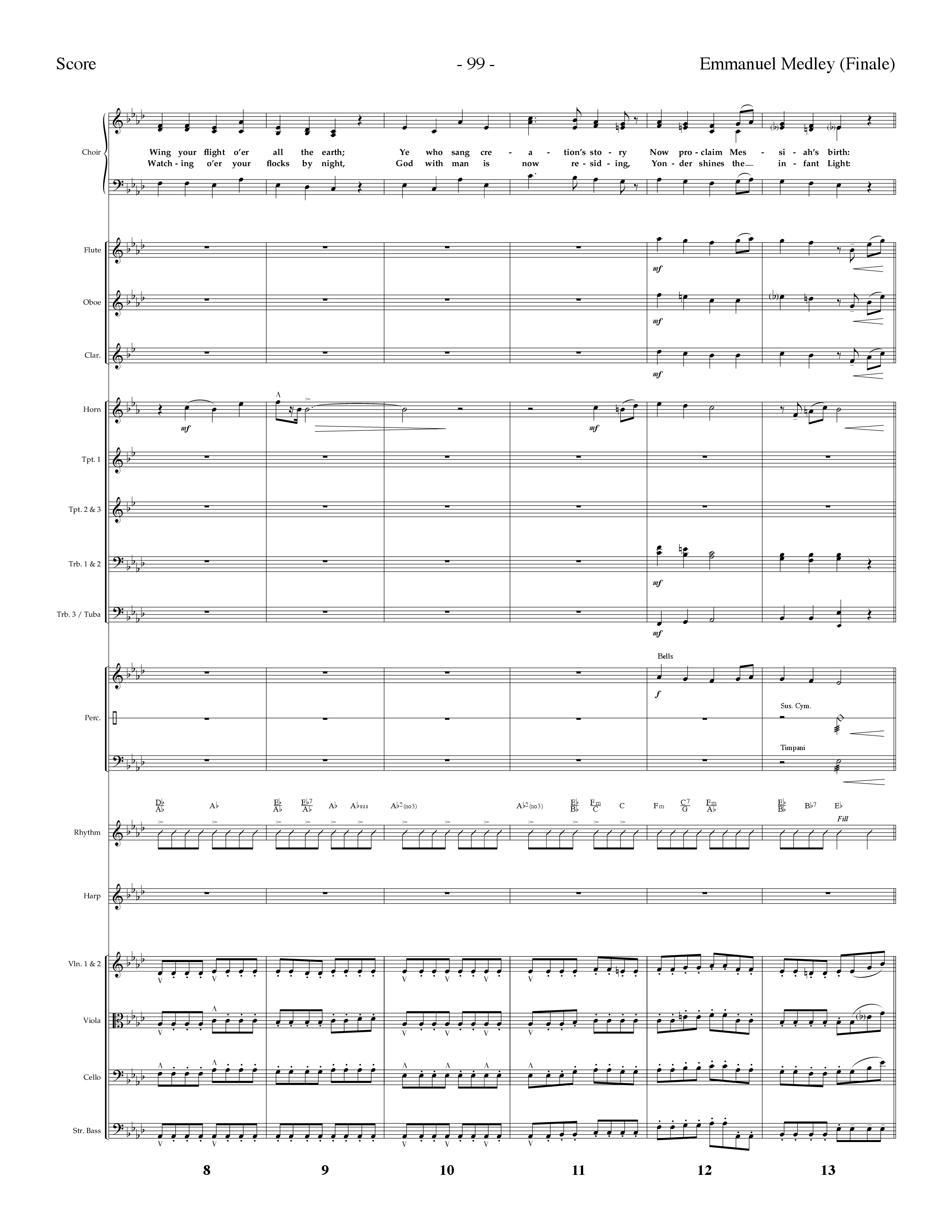 Emmanuel Medley (Finale) (with Angels From The Realms Of Glory, What Child Is This, Emmanuel) (Choral Anthem SATB) Conductor's Score (Lifeway Choral / Arr. Dennis Allen)